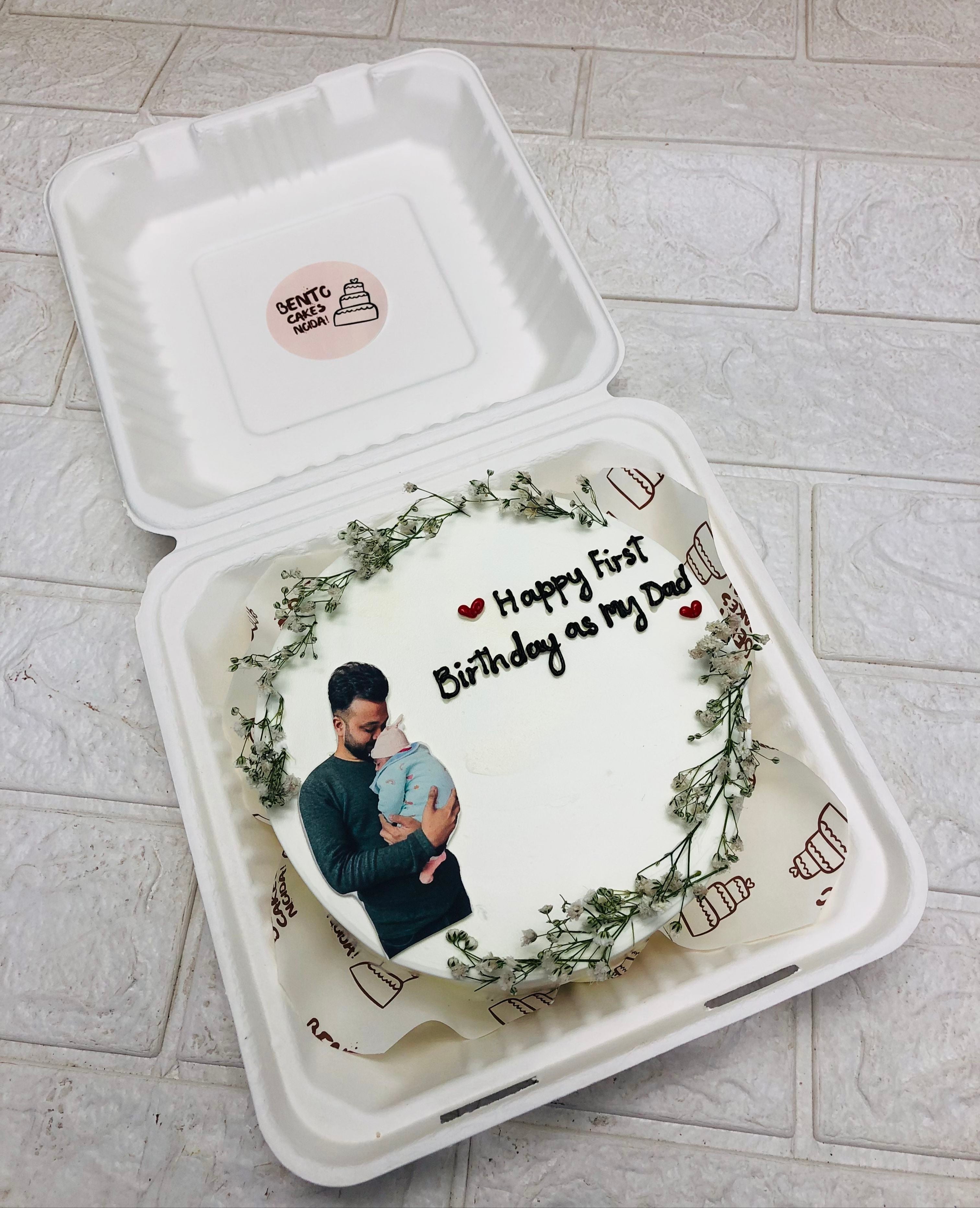 Personalized First Birthday Bento Cake for Dadi in a box