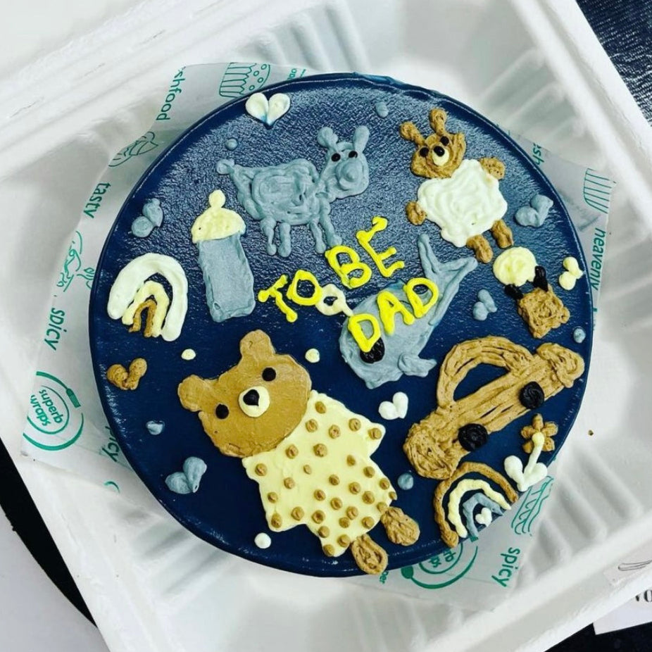 An artistic plate displaying a bear and a Goat, showcasing their playful interaction in a colorful and engaging design.