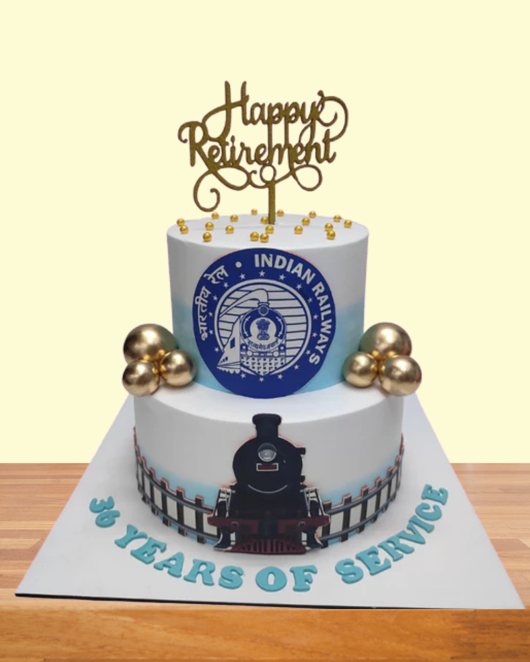 Indian Railways Retirement Cake