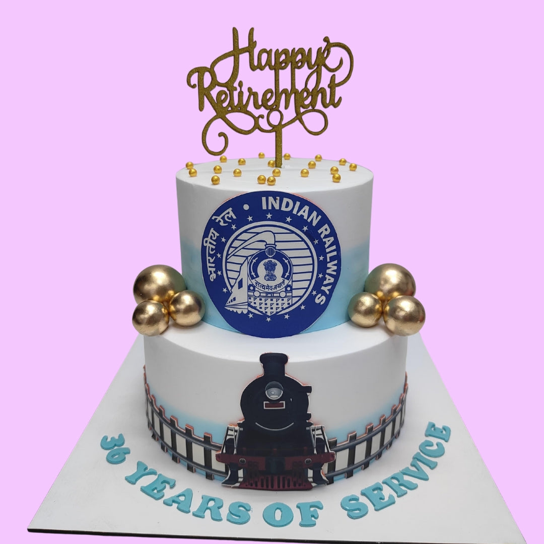 Indian Railways Retirement Cake