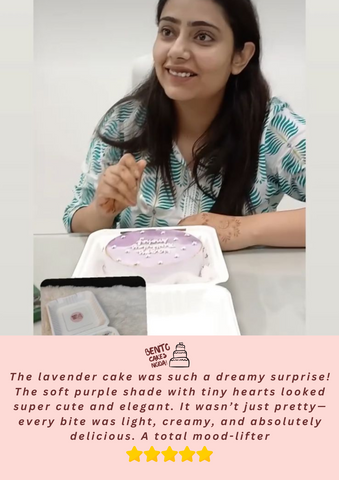The lavender cake was such a dreamy surprise! The soft purple shade with tiny hearts looked super cute and elegant. It wasn’t just pretty—every bite was light, creamy, and absolutely delicious. A total mood-lifter