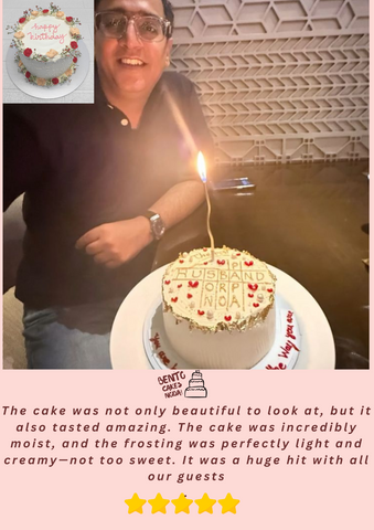 The cake was not only beautiful to look at, but it also tasted amazing. The cake was incredibly moist, and the frosting was perfectly light and creamy—not too sweet. It was a huge hit with all our guests