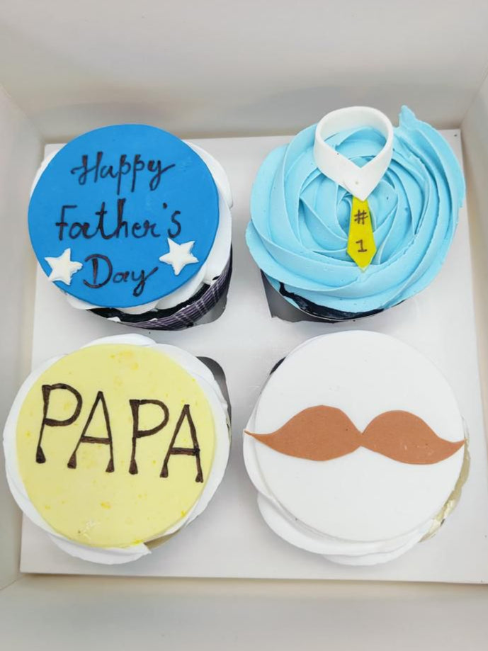 Father's Day Papa Cupcakes ( Set of 4)