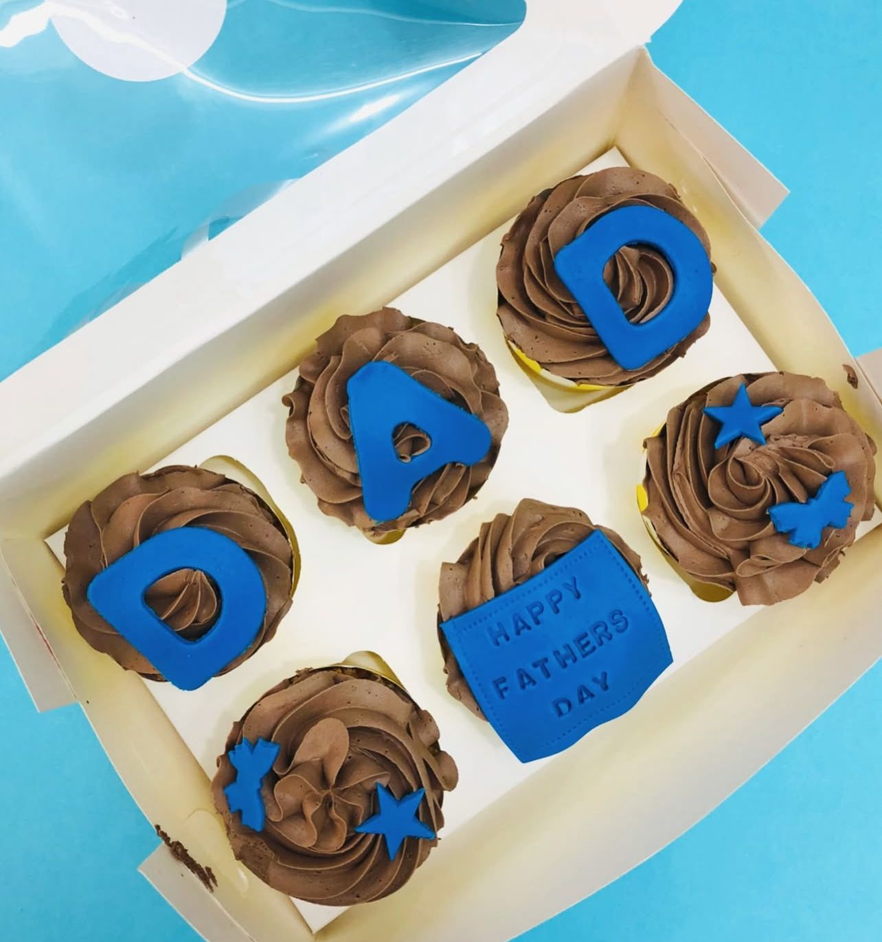 Brown DAD  Cupcakes ( Set of 6)