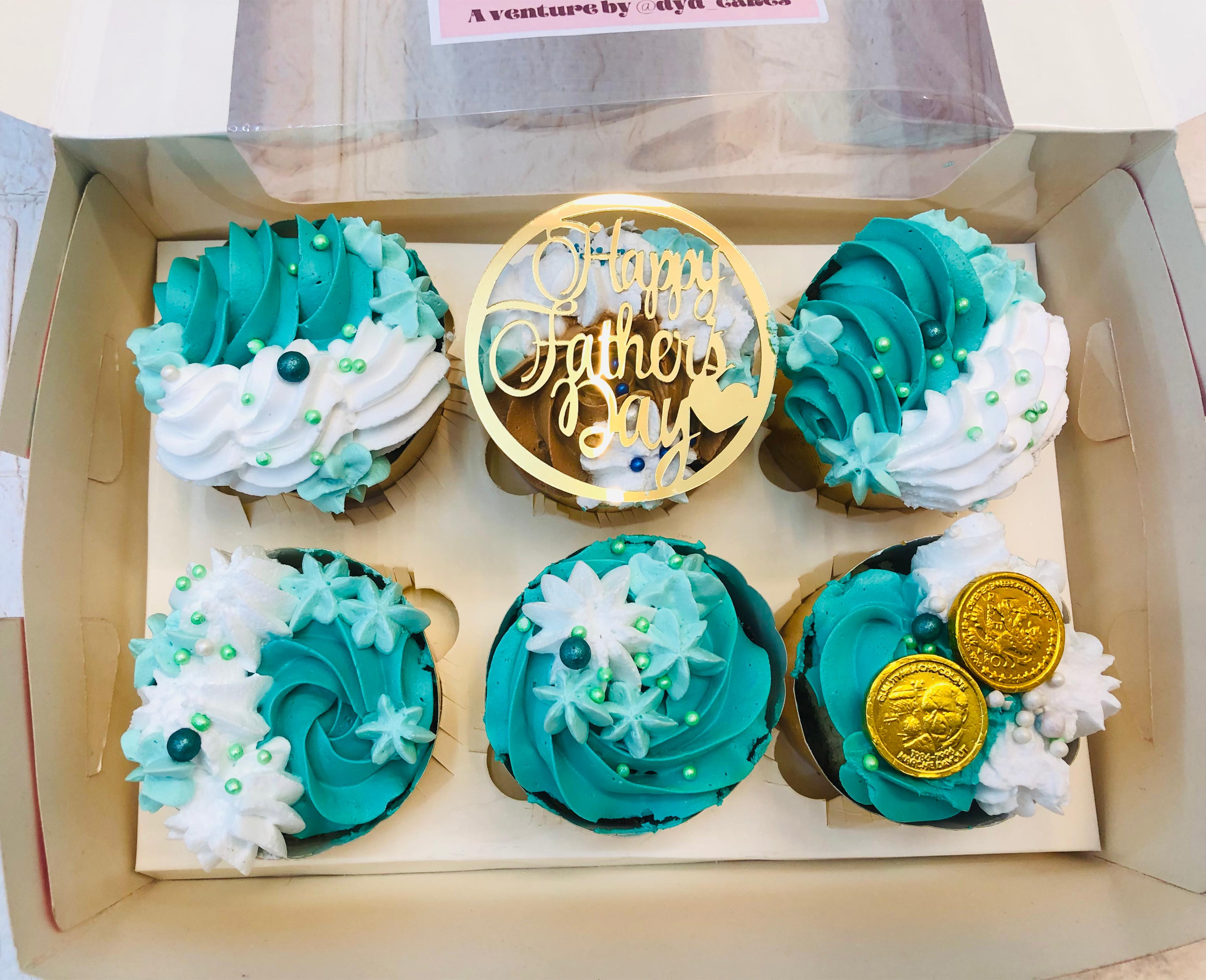 Blue White Cupcakes ( Set of 6)