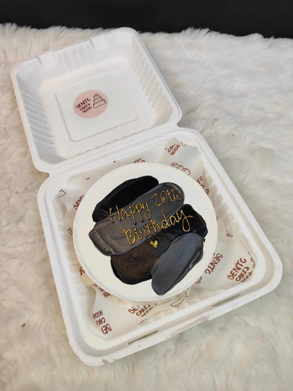 Midnight black Birthday Bento Cake