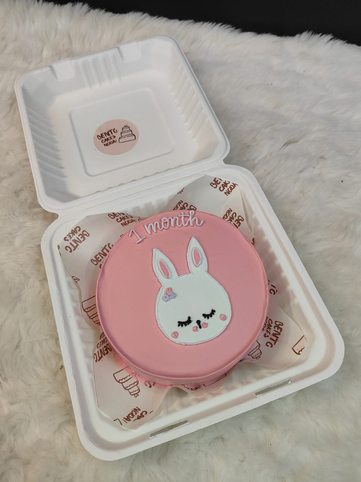 1 Month Bunny Baby Bento Cake