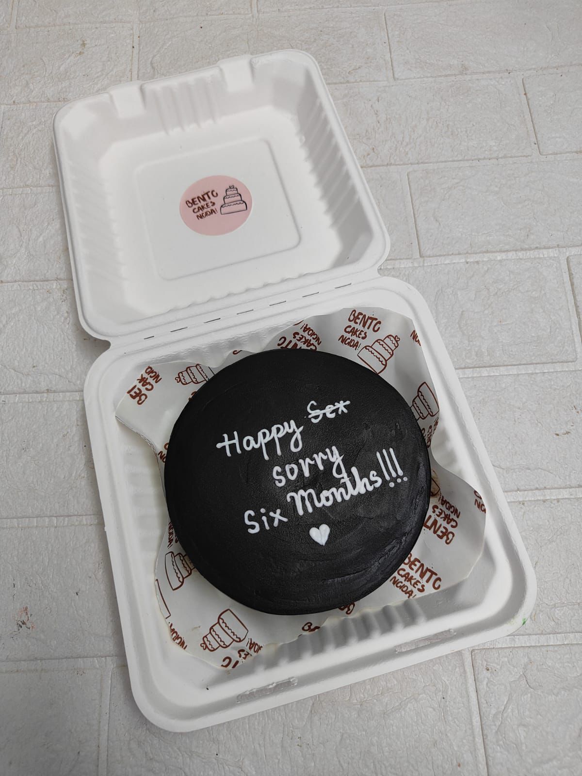 Oops! Happy Six Months Bento Cake