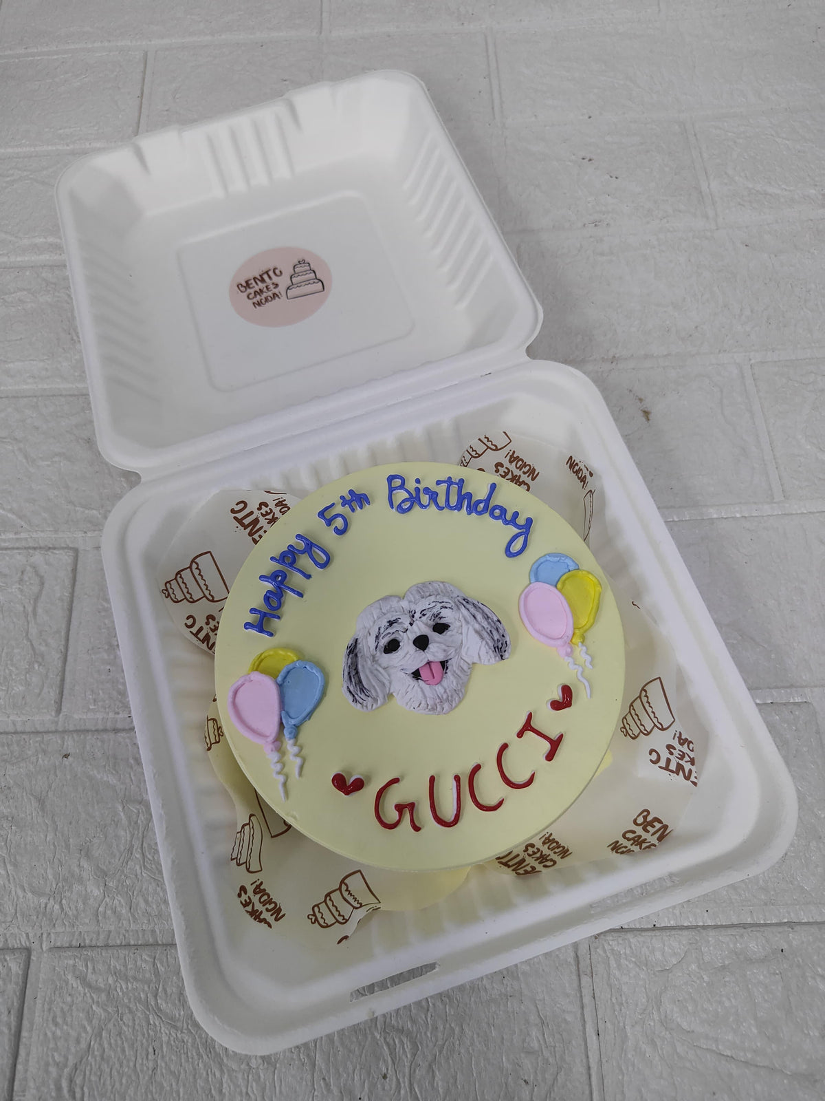 pet theme yellow Bento cake