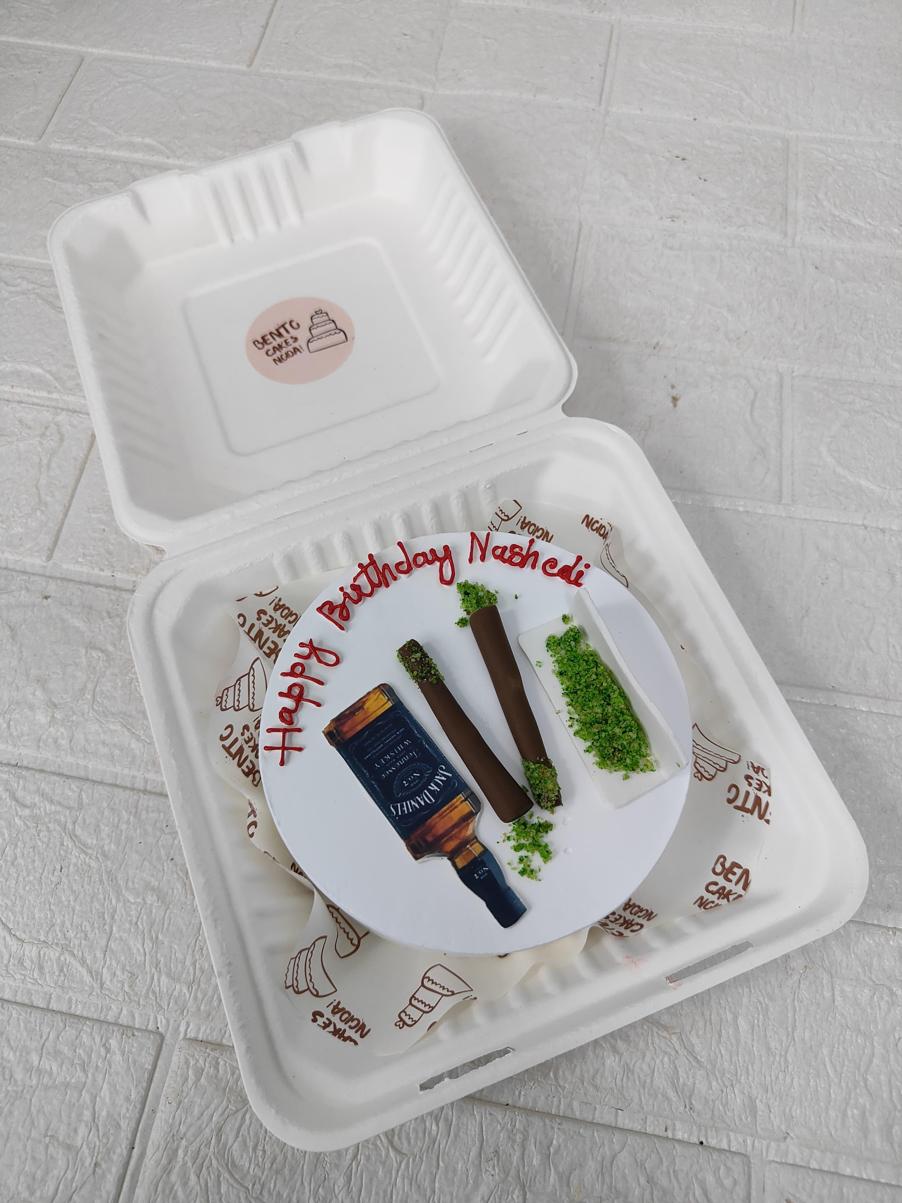 Whiskey & Cigars theme Bento cake