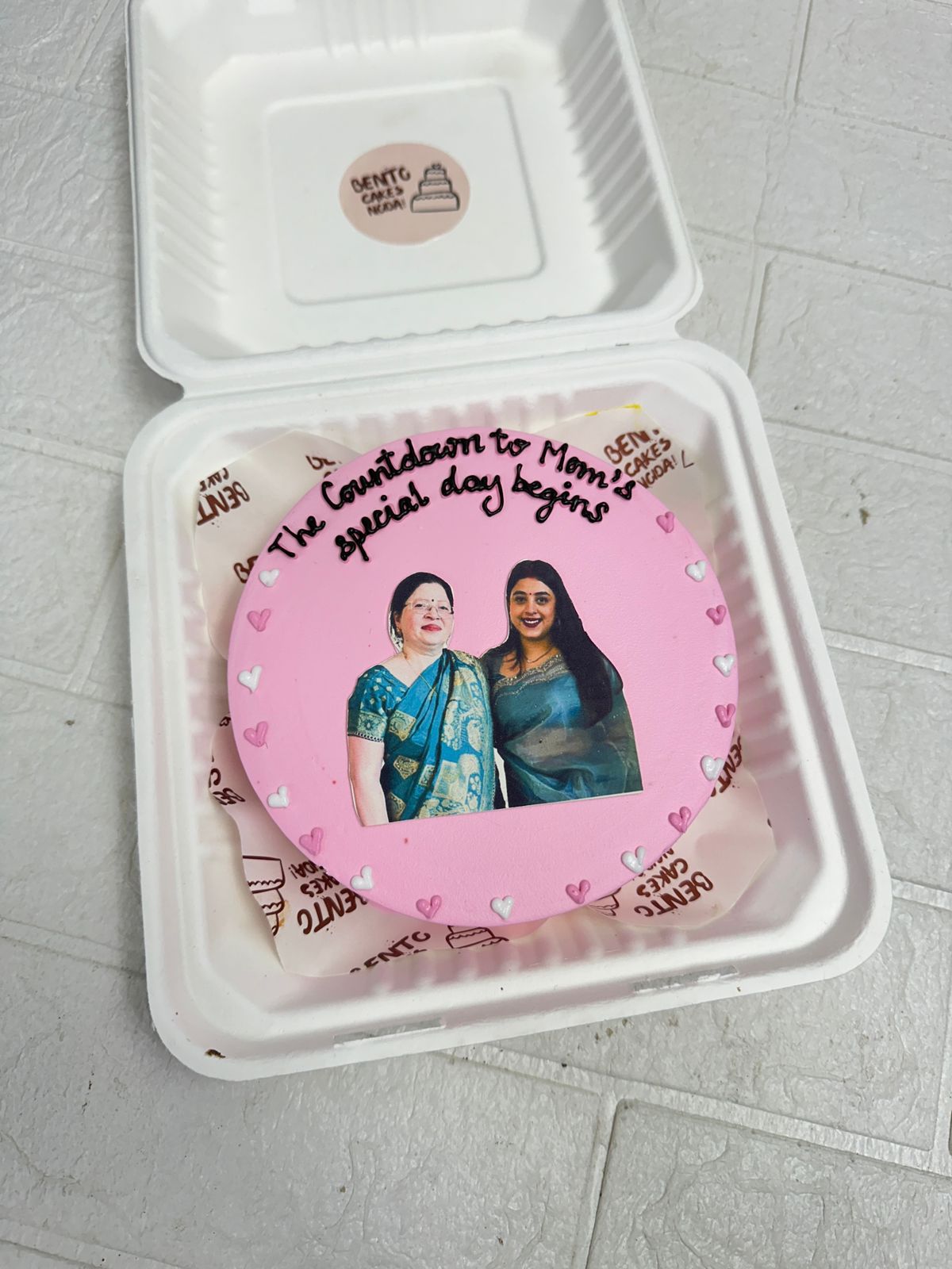 Mom's Countdown Surprise  Photo Bento Cake