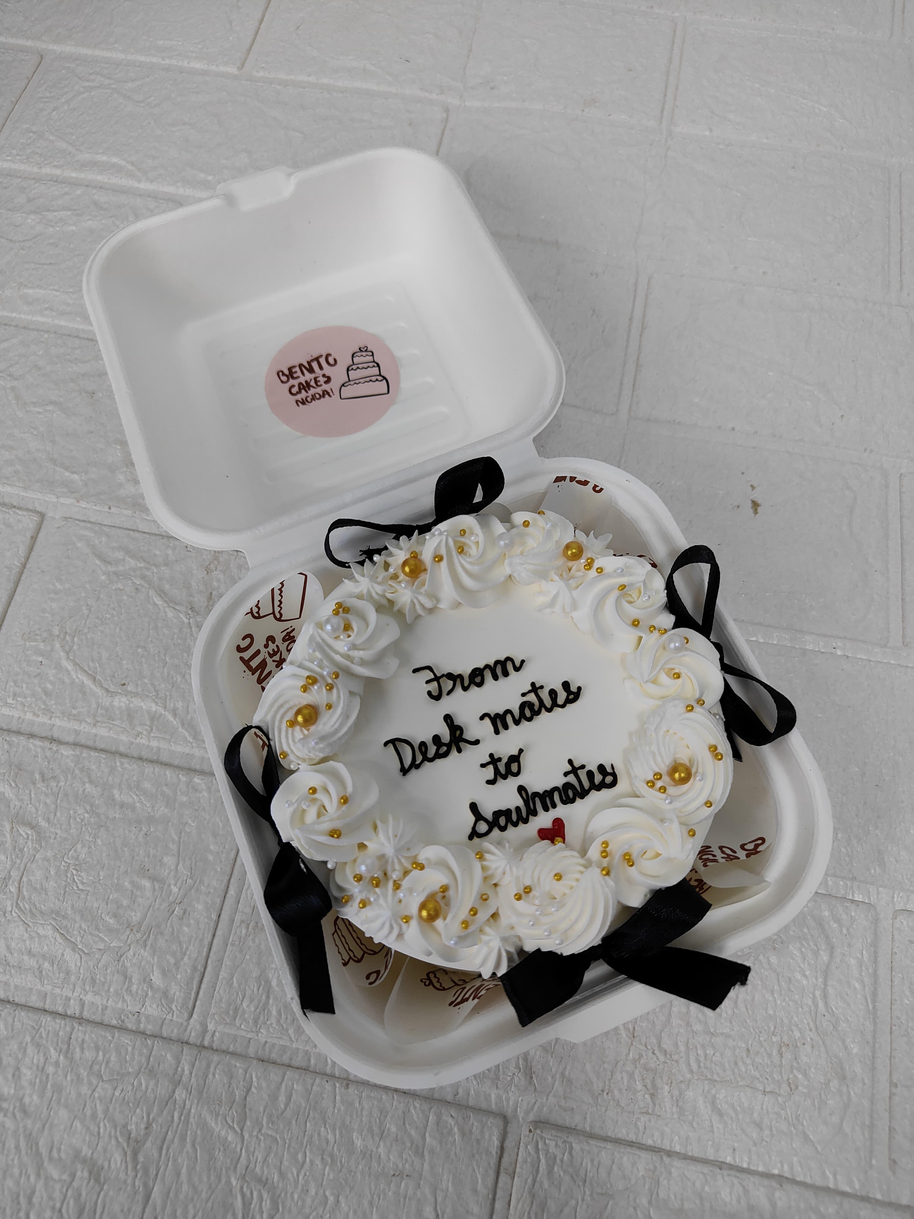 Workplace Love white bento cake