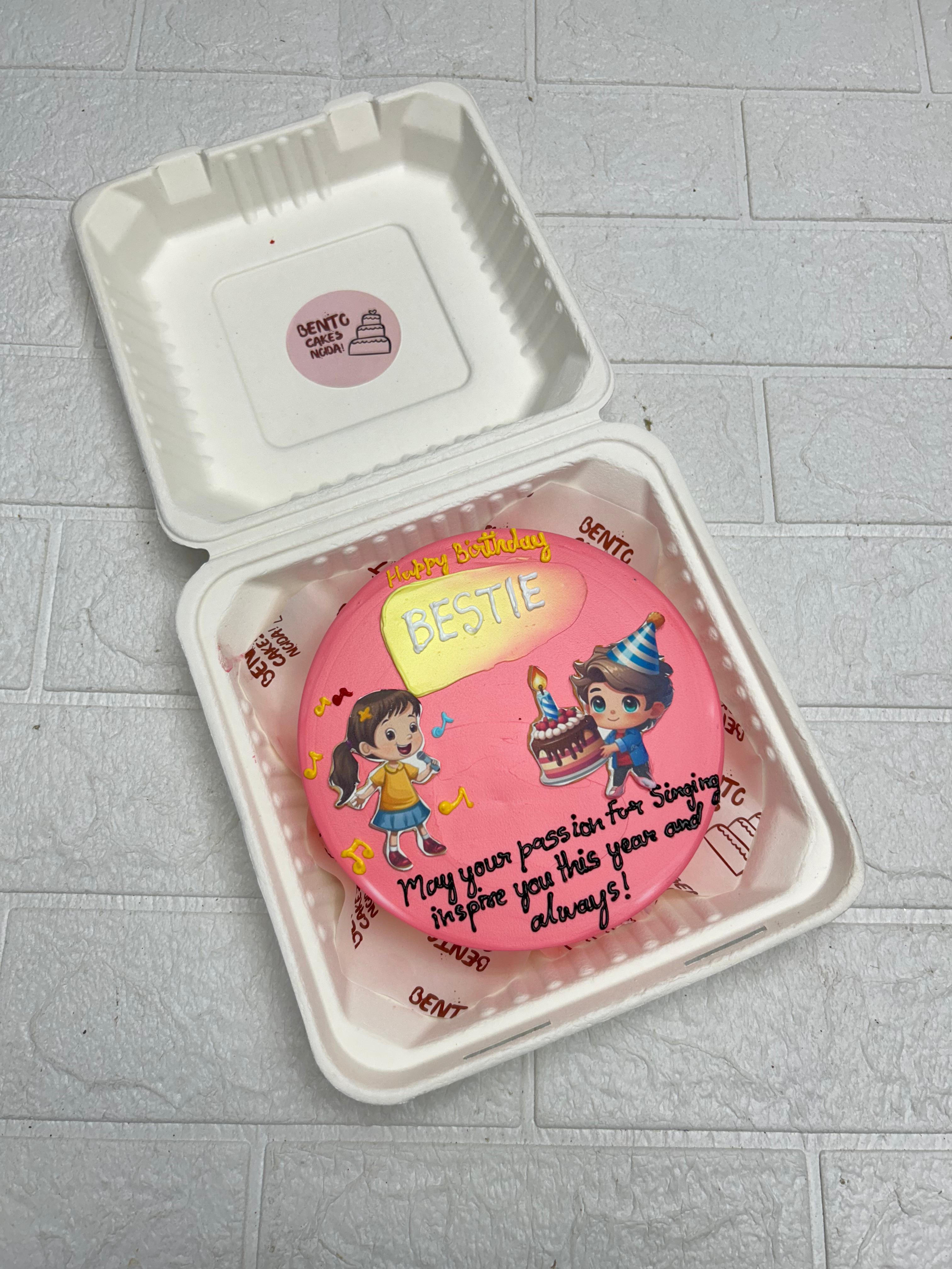Bestie birthday vibes bento cake