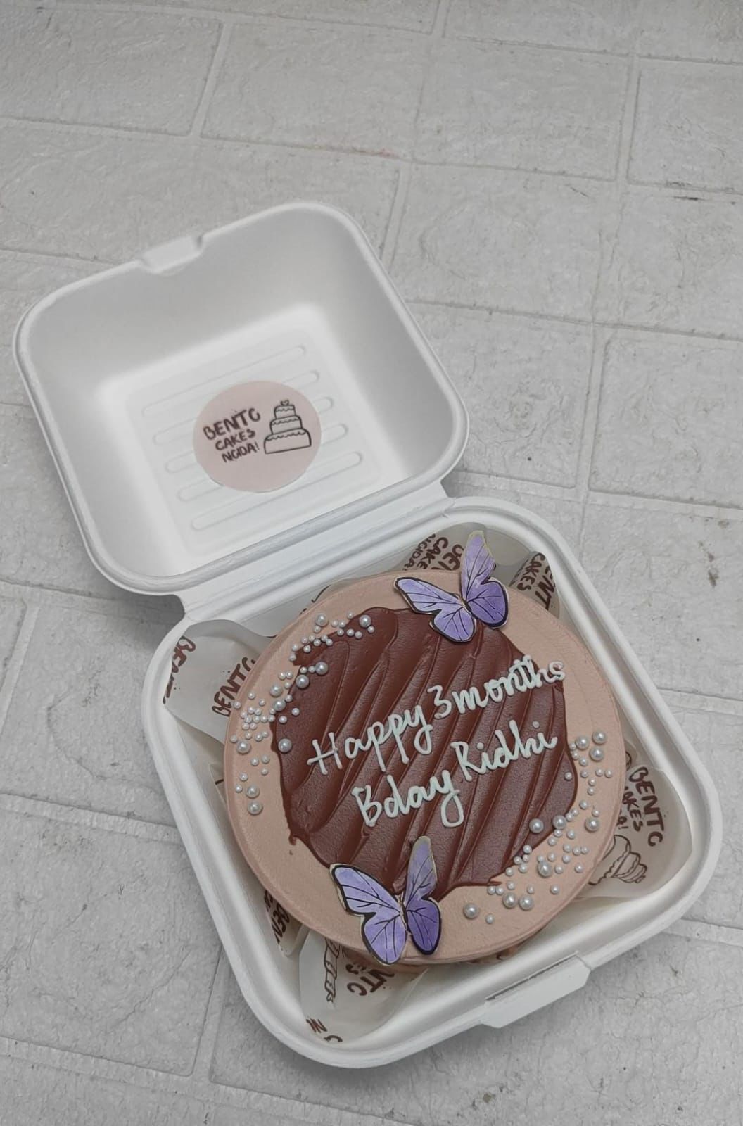 Aesthetic Butterfly Kisses Bento Cake