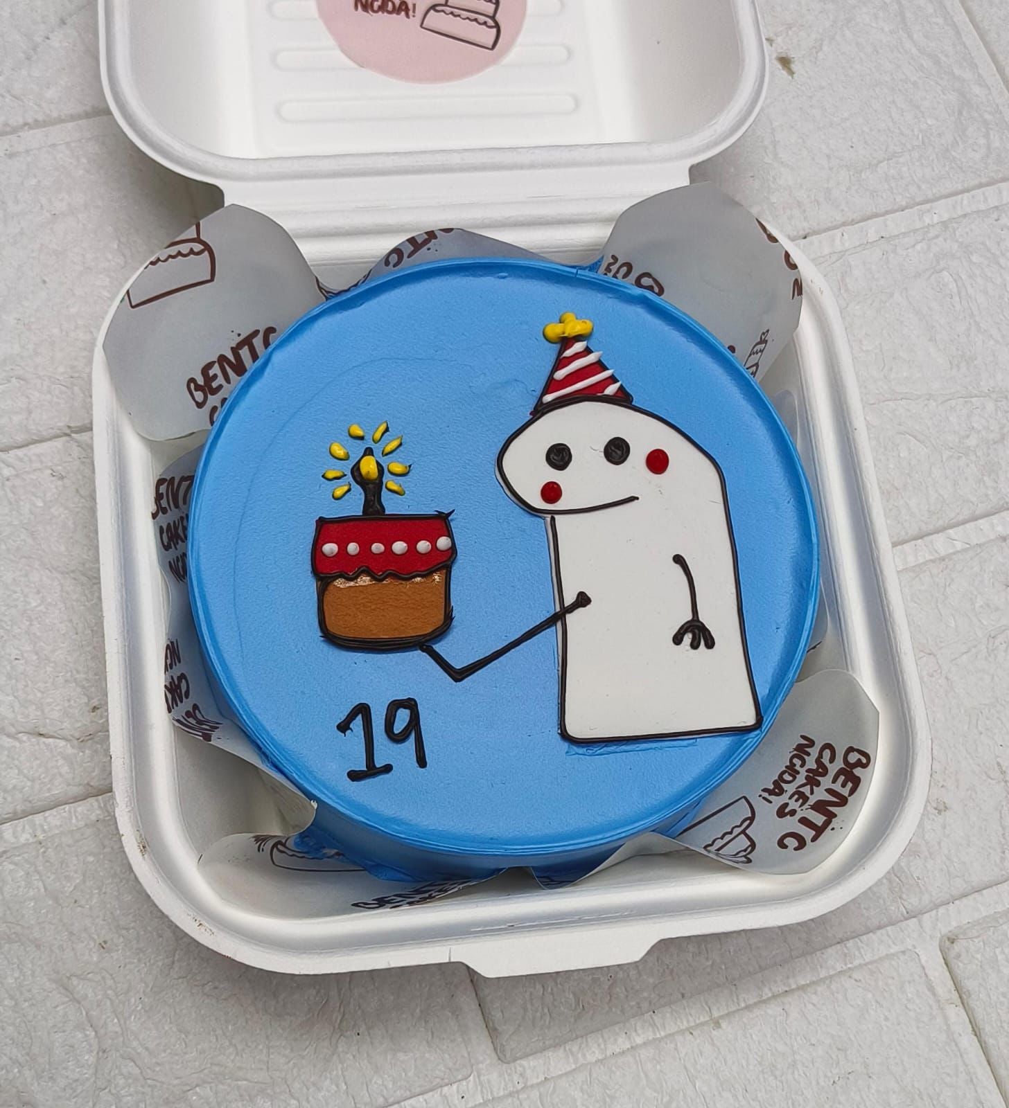 Mimi theme blue bento cake