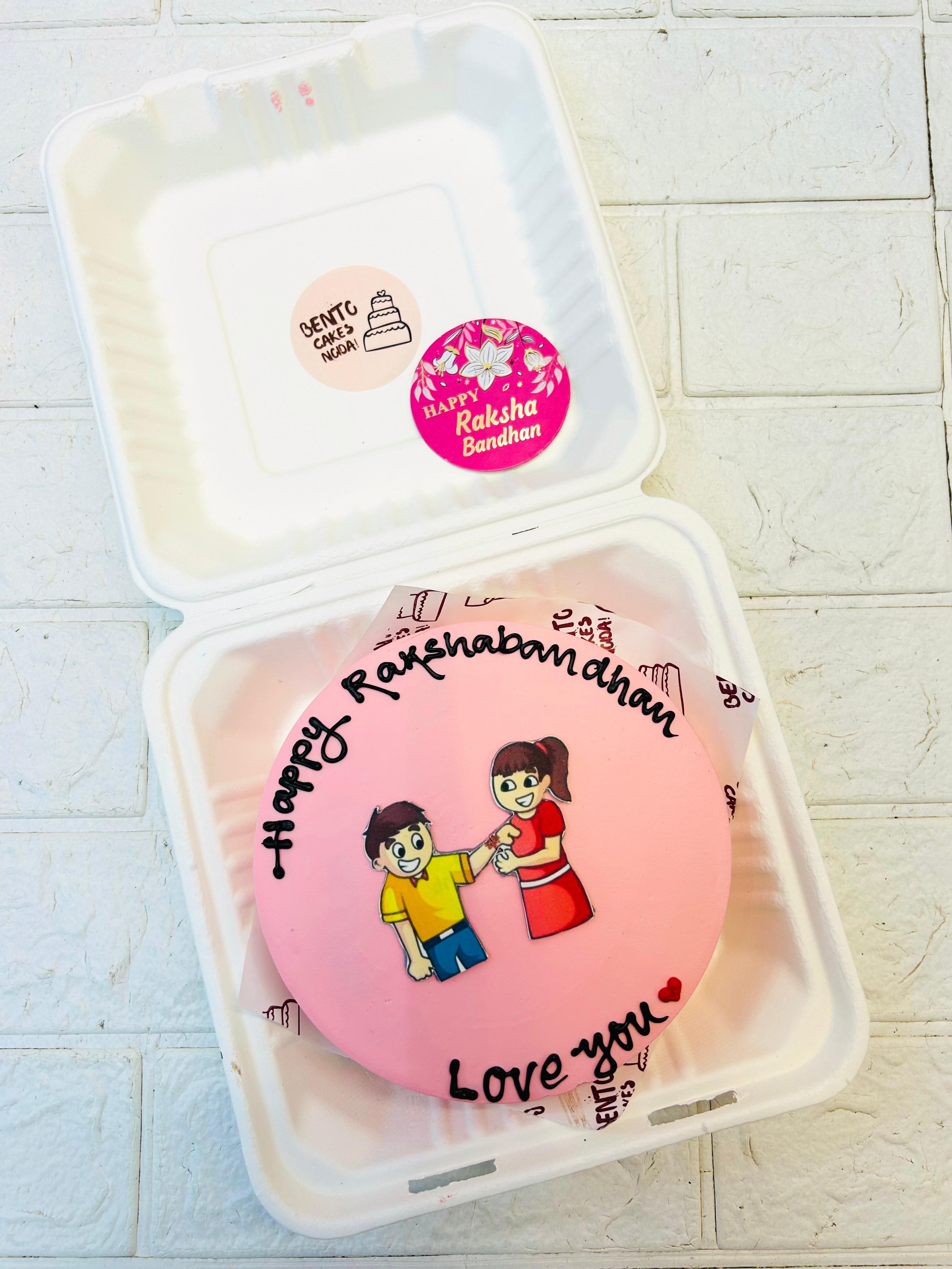 Pink Raksha Bandhan Love Cake