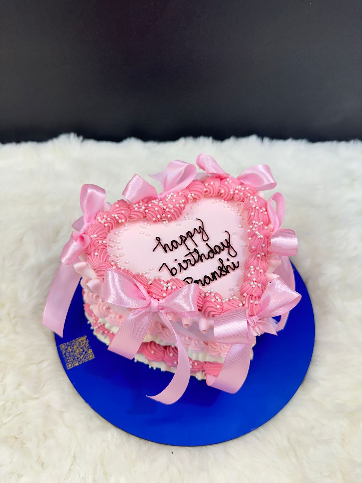 Aesthetic Pink Heart Cake