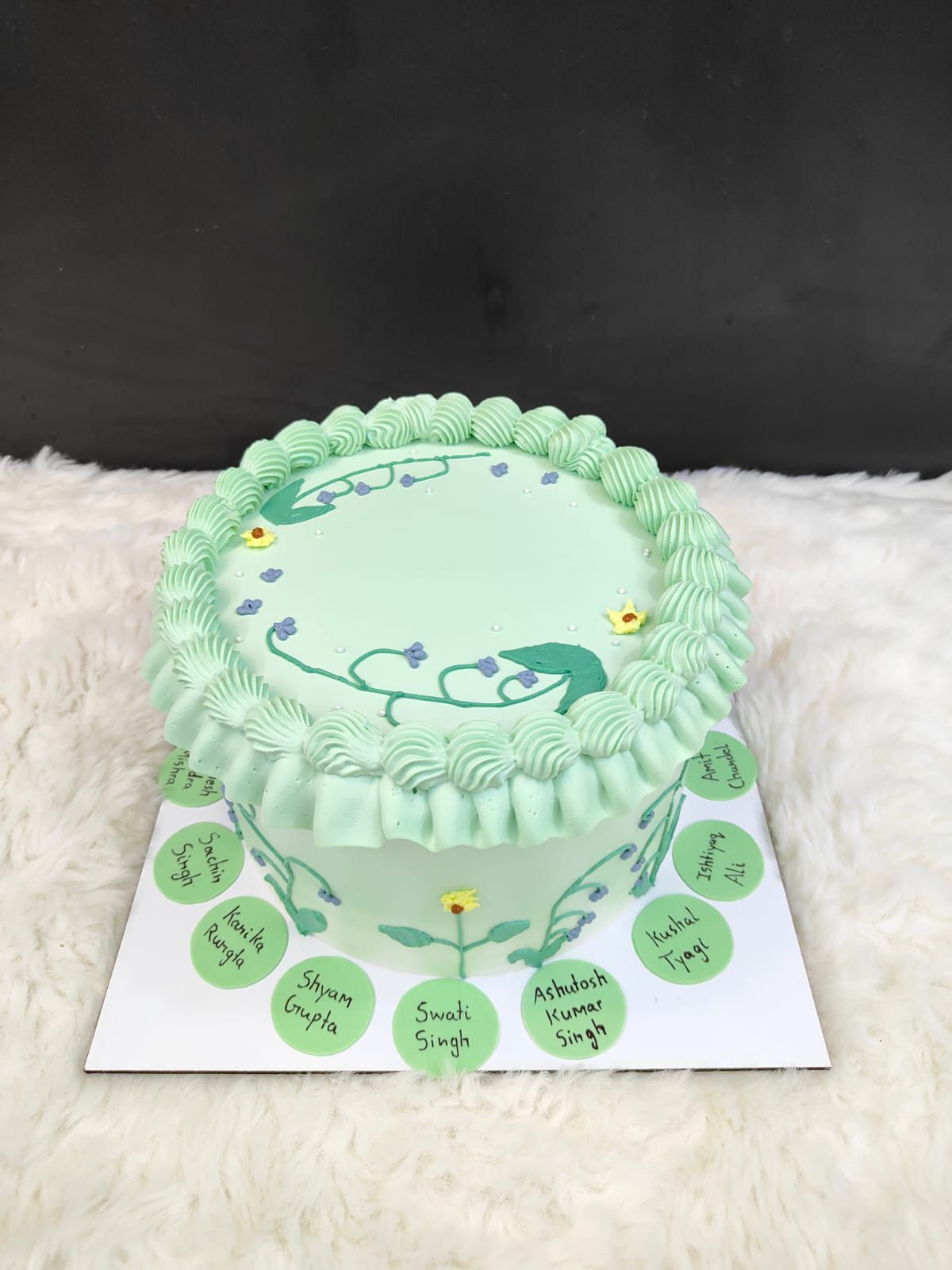 Farewell Cake with Team Member Names