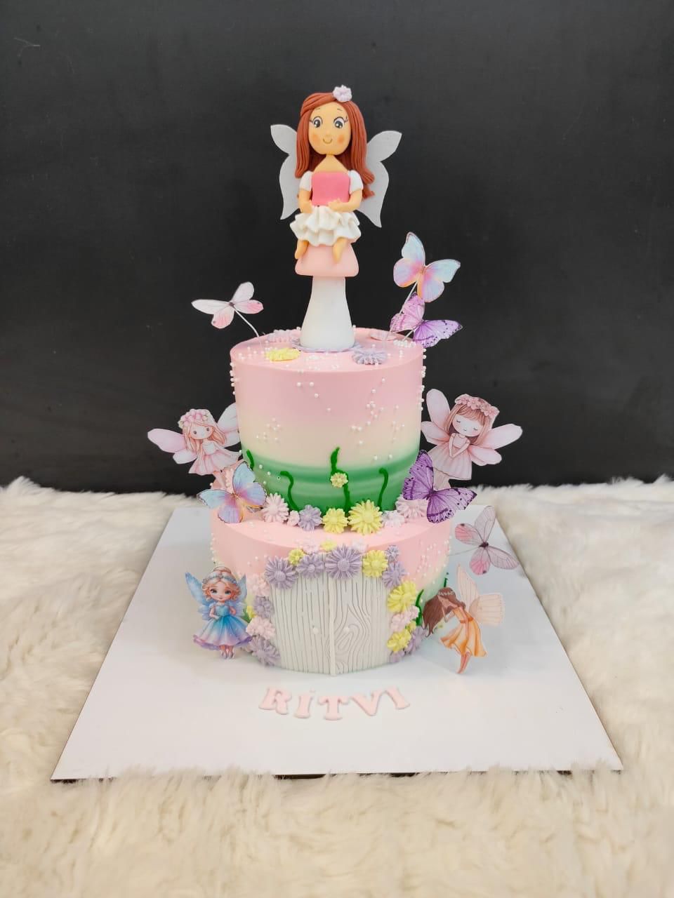 Two-Tier Magical Fairy Garden Cake