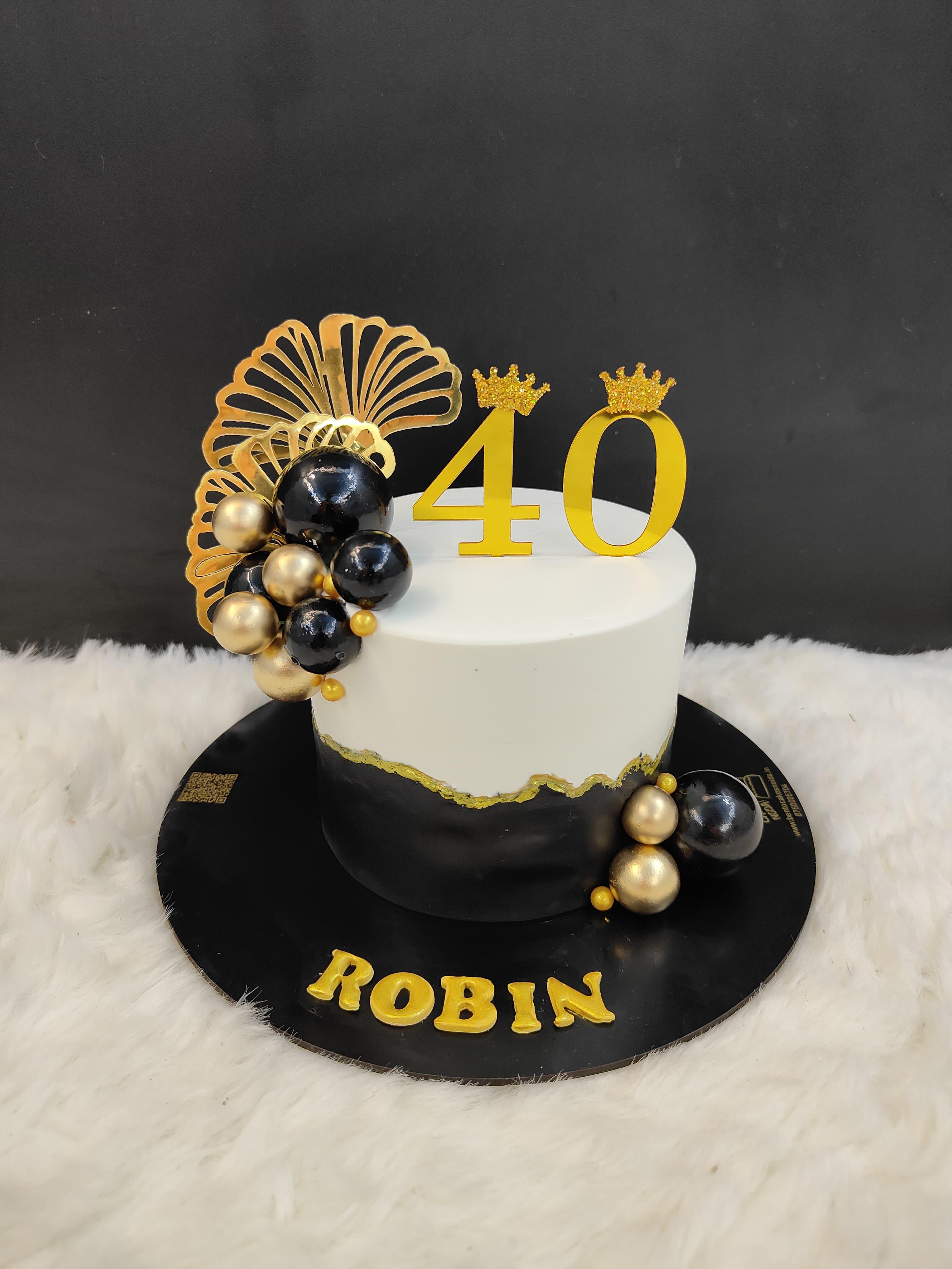 Elegant White & Gold Roka Ceremony theme Cake