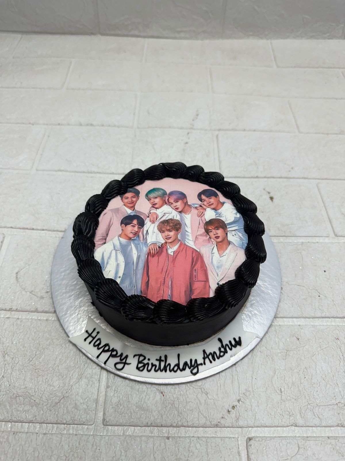 BTS Theme Chocolate Cake