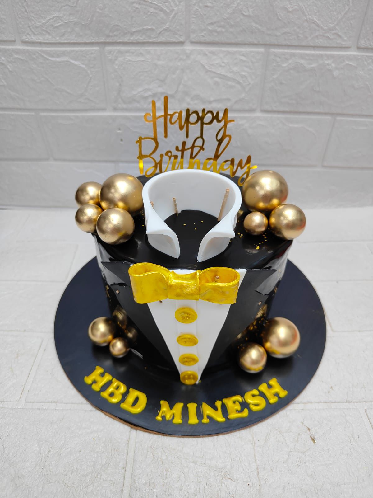 Tuxedo Theme Birthday Cake for Men