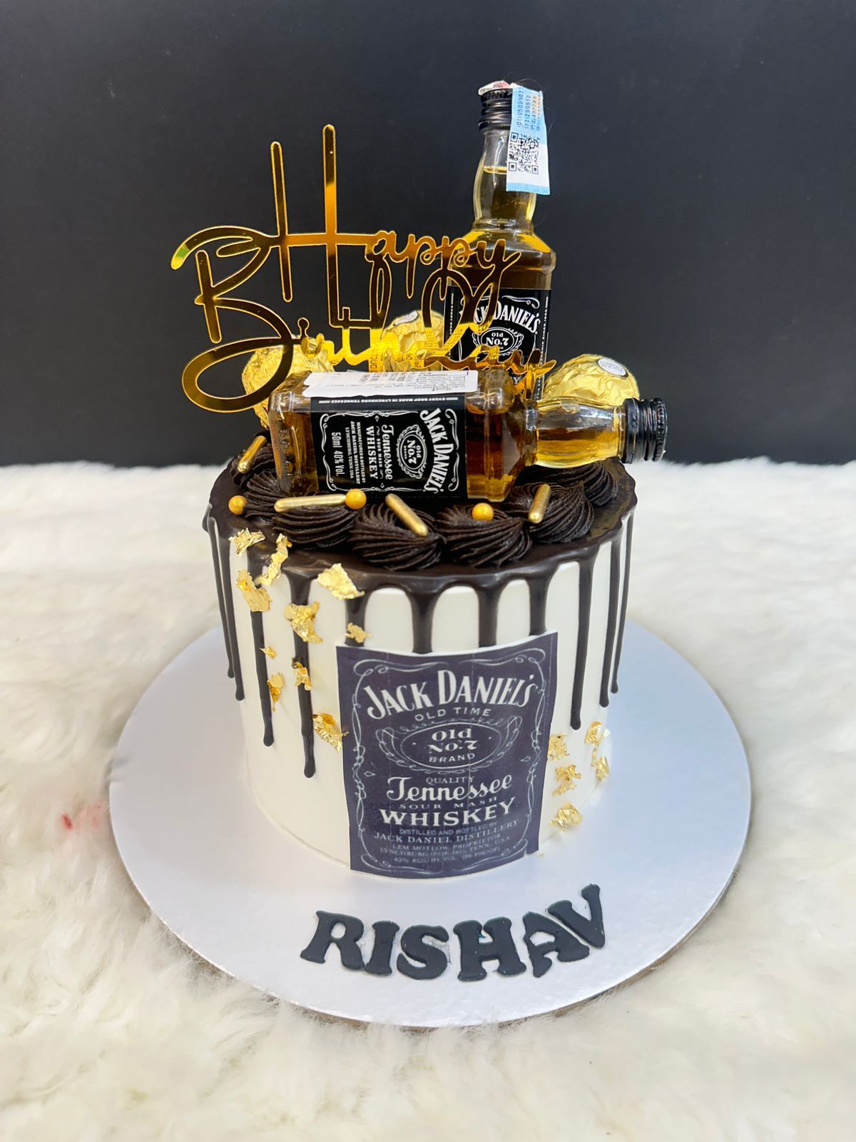 Whiskey Luxe Birthday Cake
