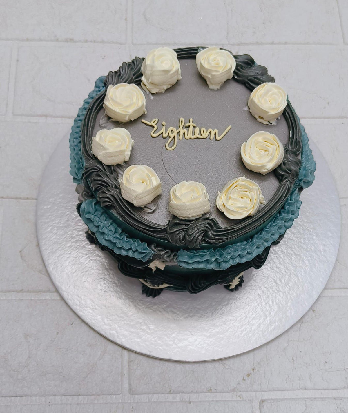 Midnight Bloom theme cake