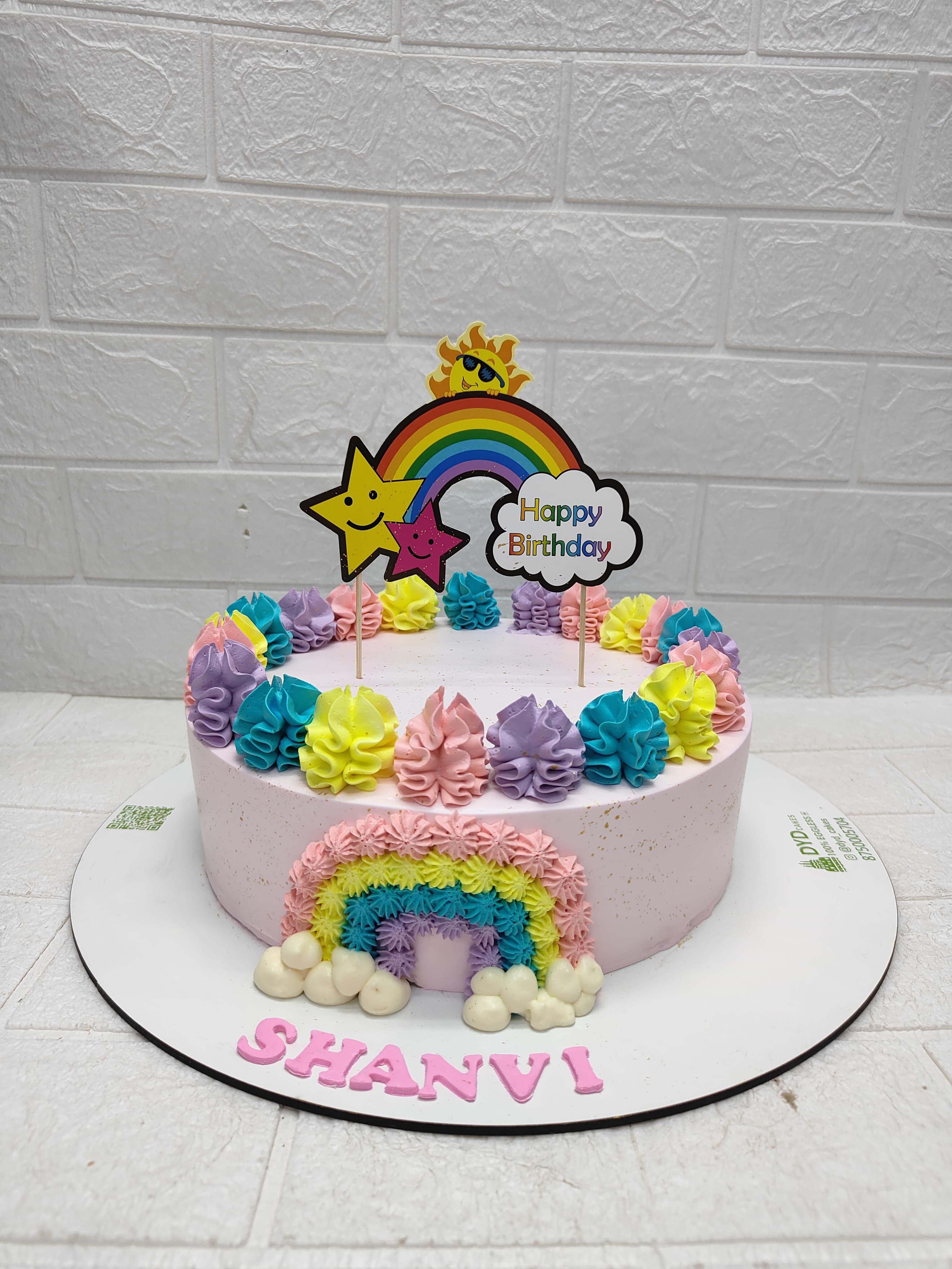 Pastel Rainbow Birthday Cake