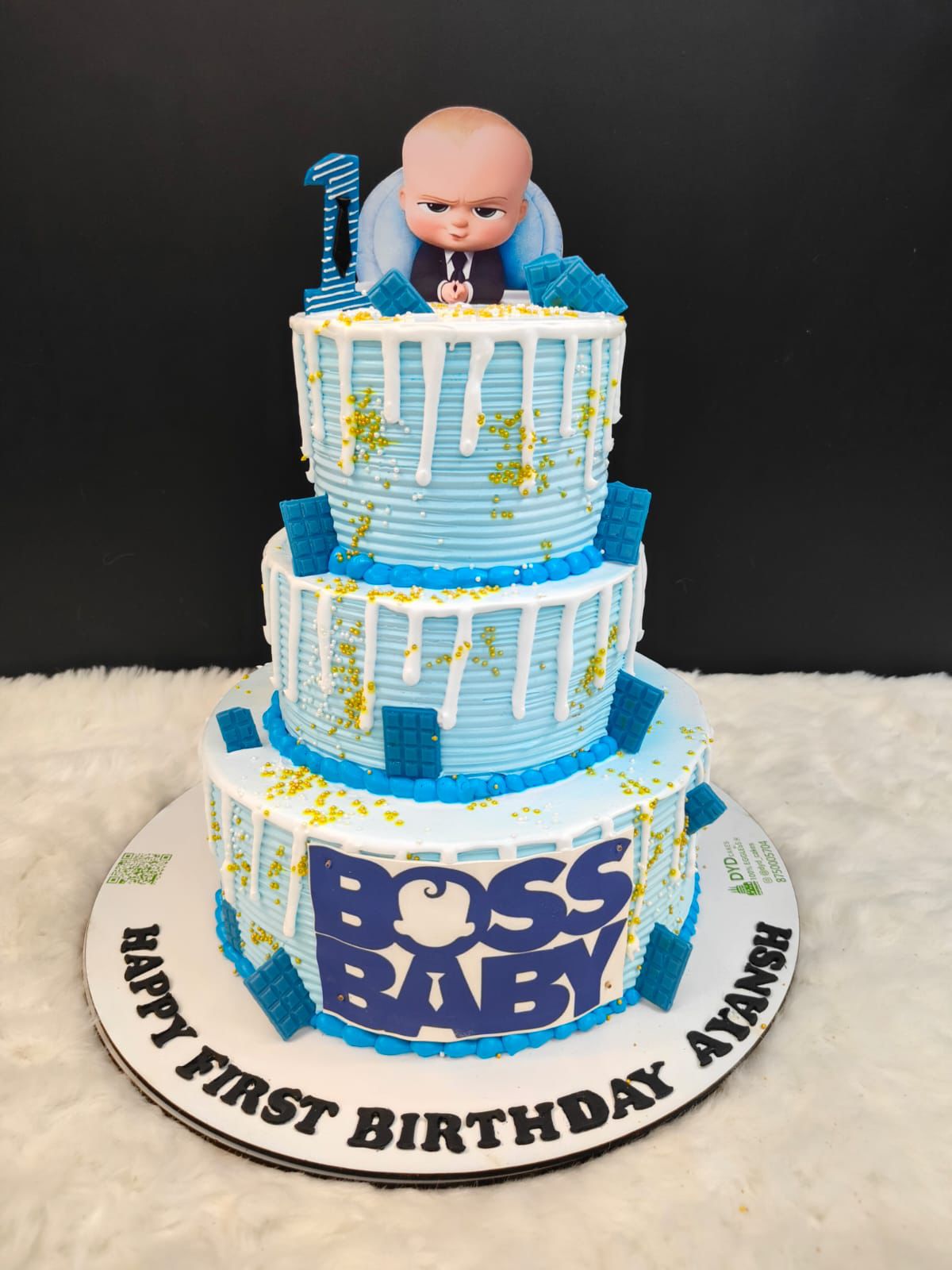 Boss Baby Theme First Birthday Cake