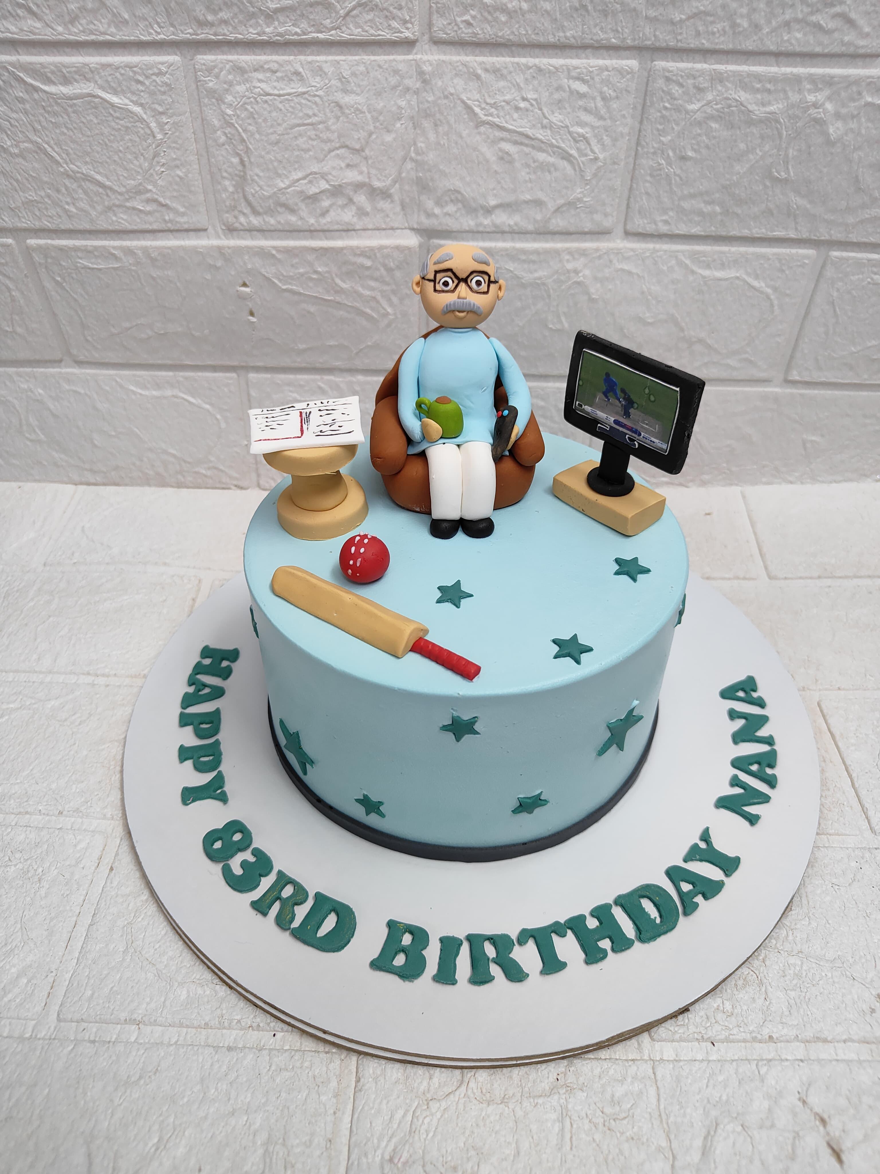 Cricket Fan Grandpa Birthday Cake