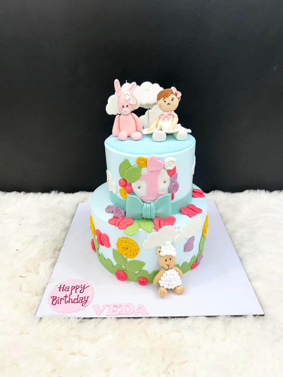 Bunny Sheep theme cake