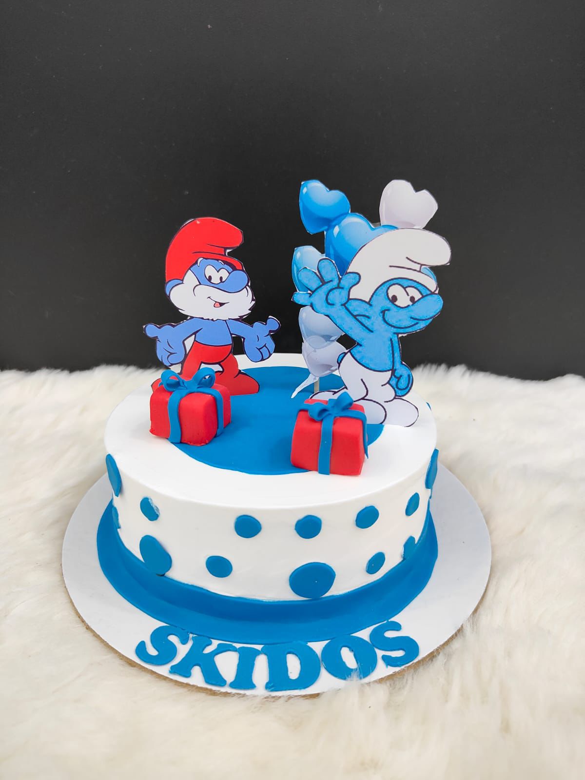 Smurfs Theme Birthday Cake