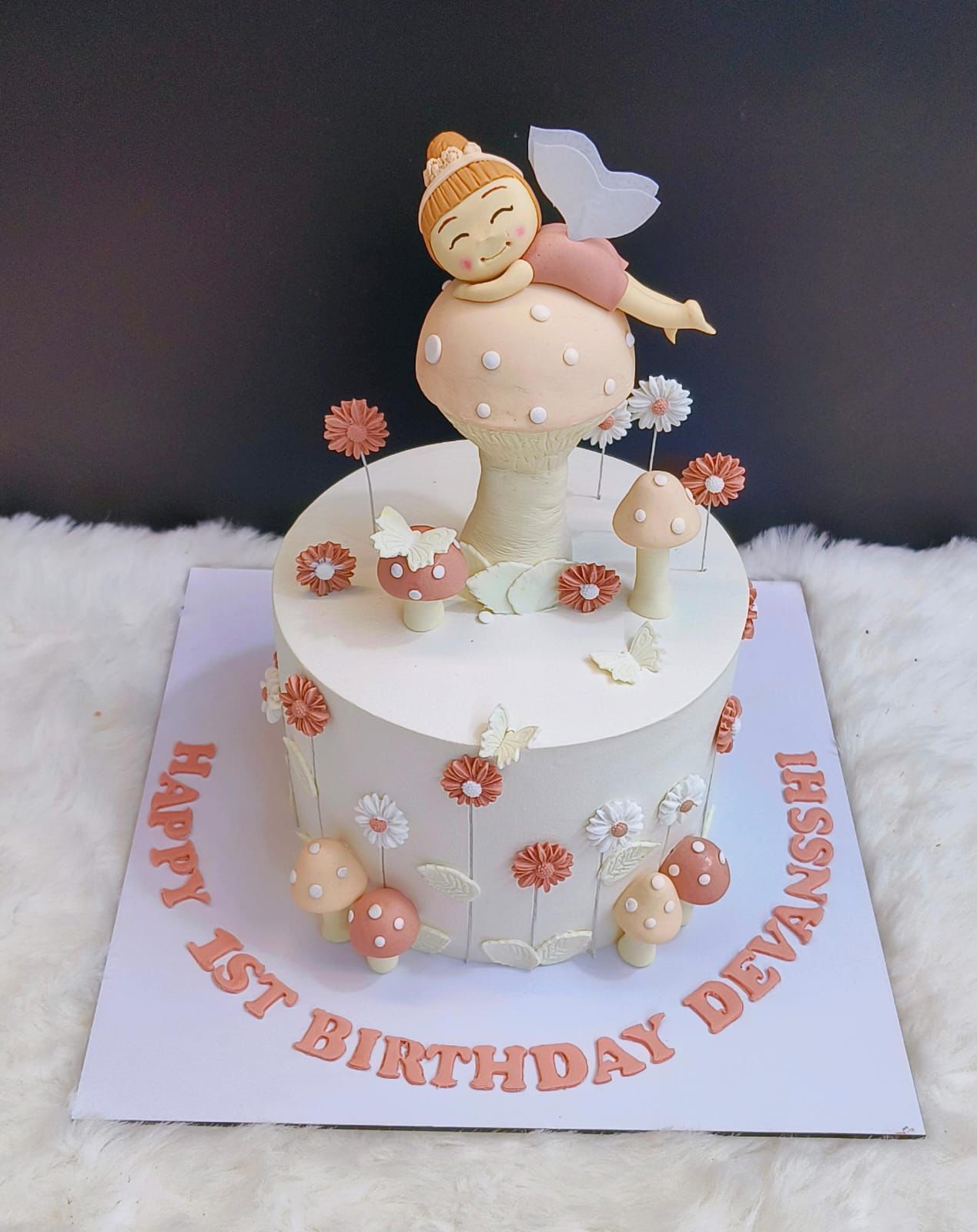 Fairy Garden 1st Birthday Cake