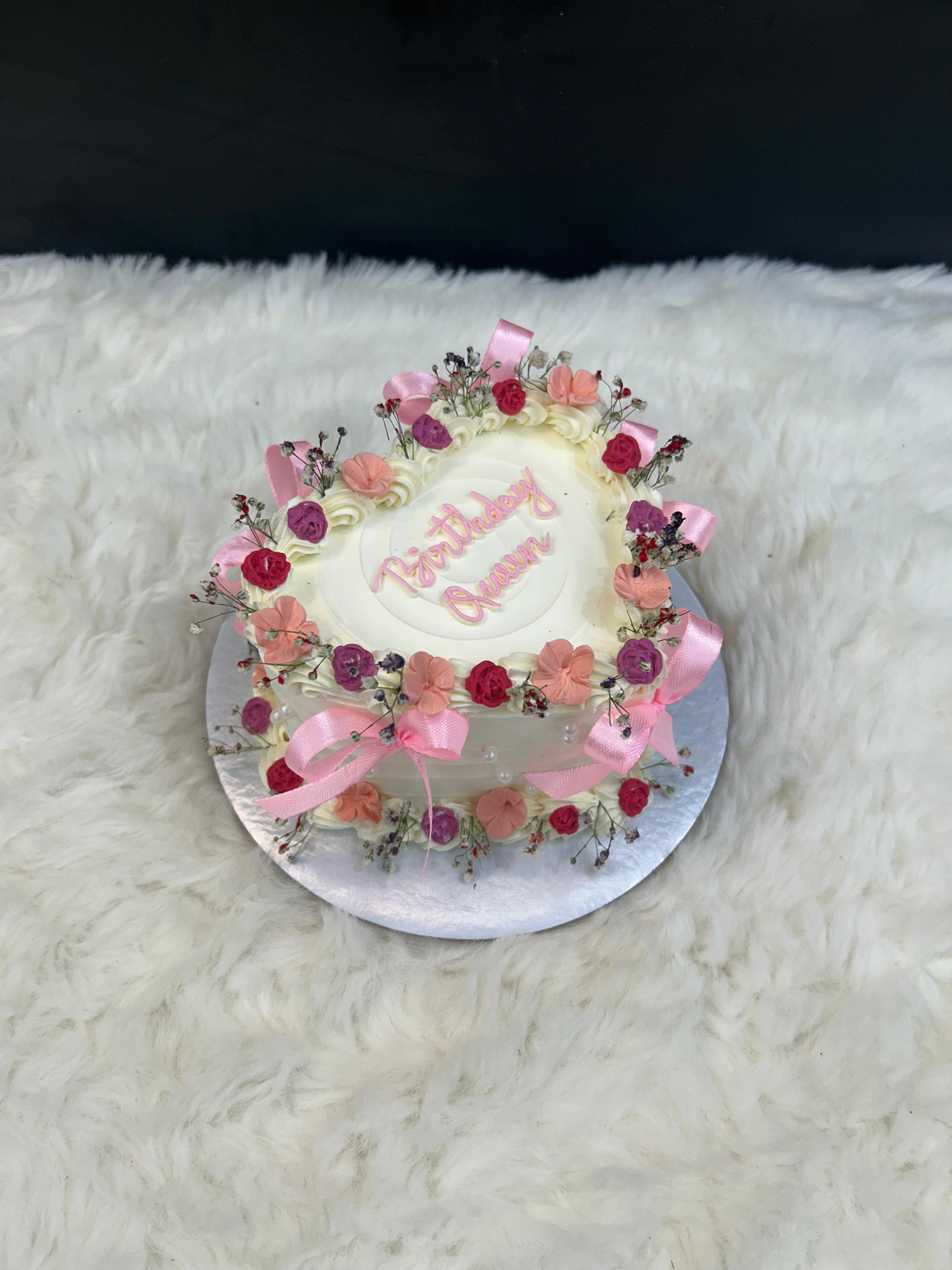 Birthday Queen Floral Cake