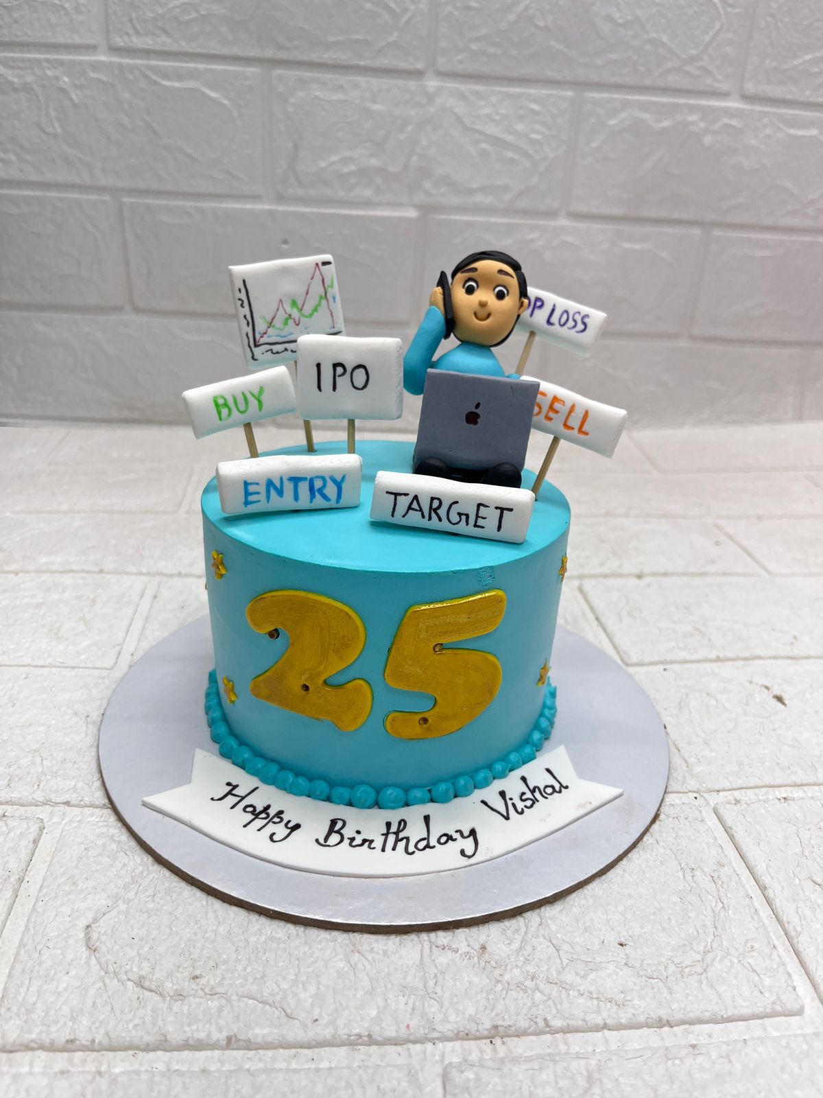 Stock Market Theme Birthday Cake