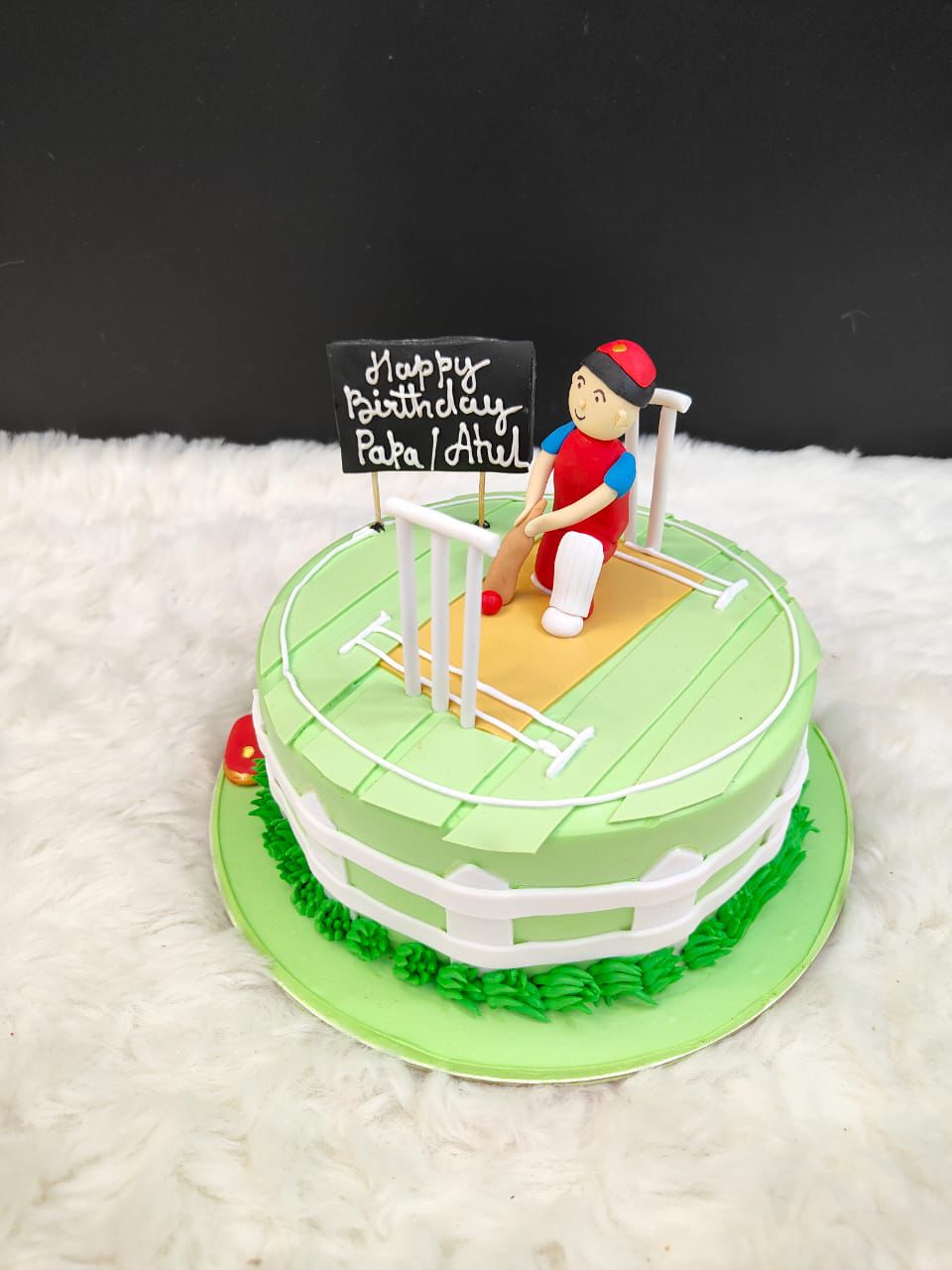 Cricket Theme Birthday Cake