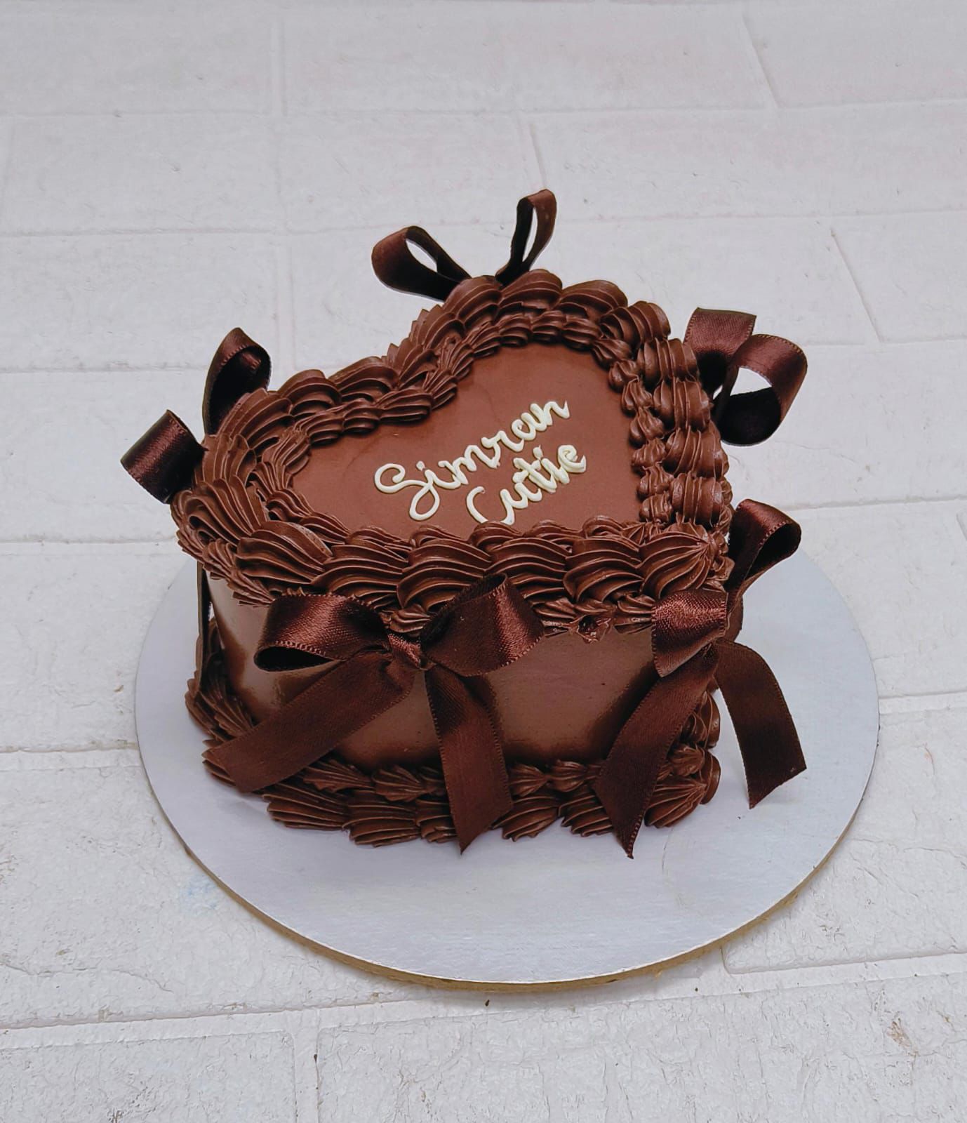 Heart-Shaped Chocolate Birthday Cake