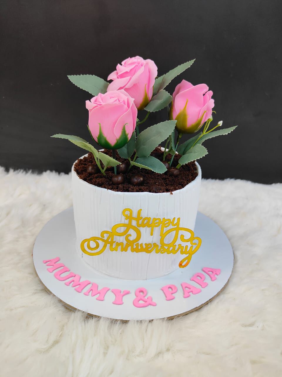 Anniversary Flower Pot Cake