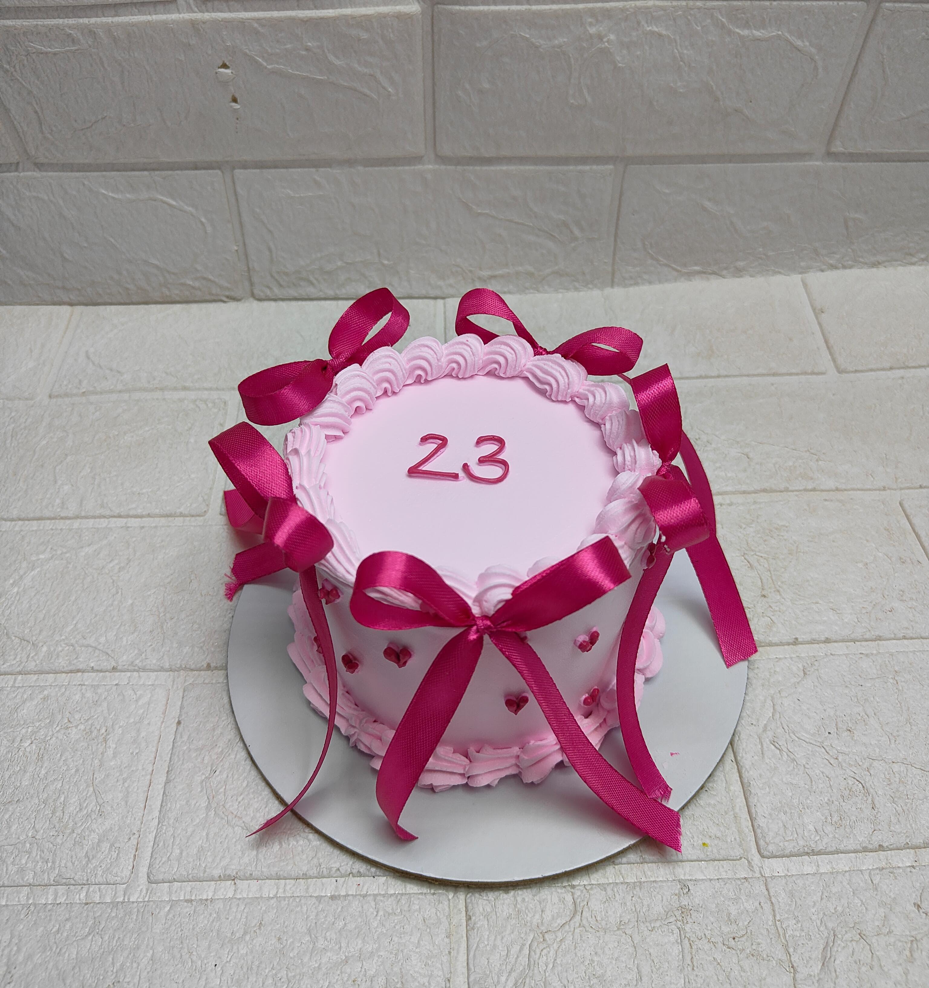 Pink Ribbon Birthday Cake