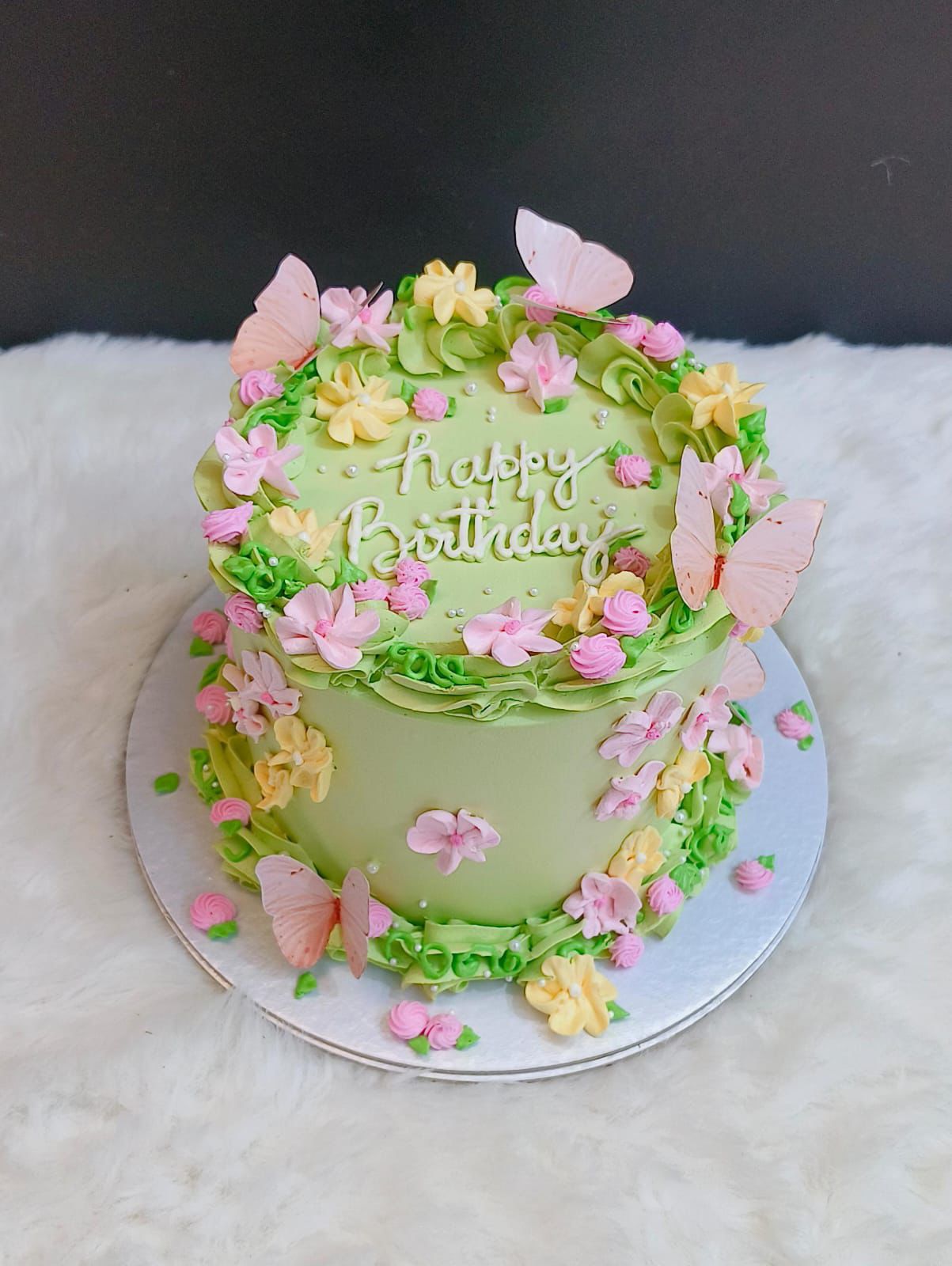 Pastel Garden Birthday Cake