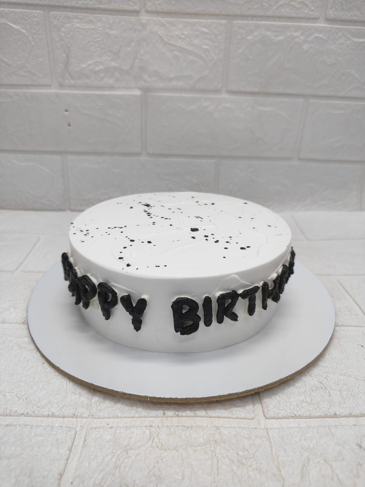 Minimal White Birthday Cake