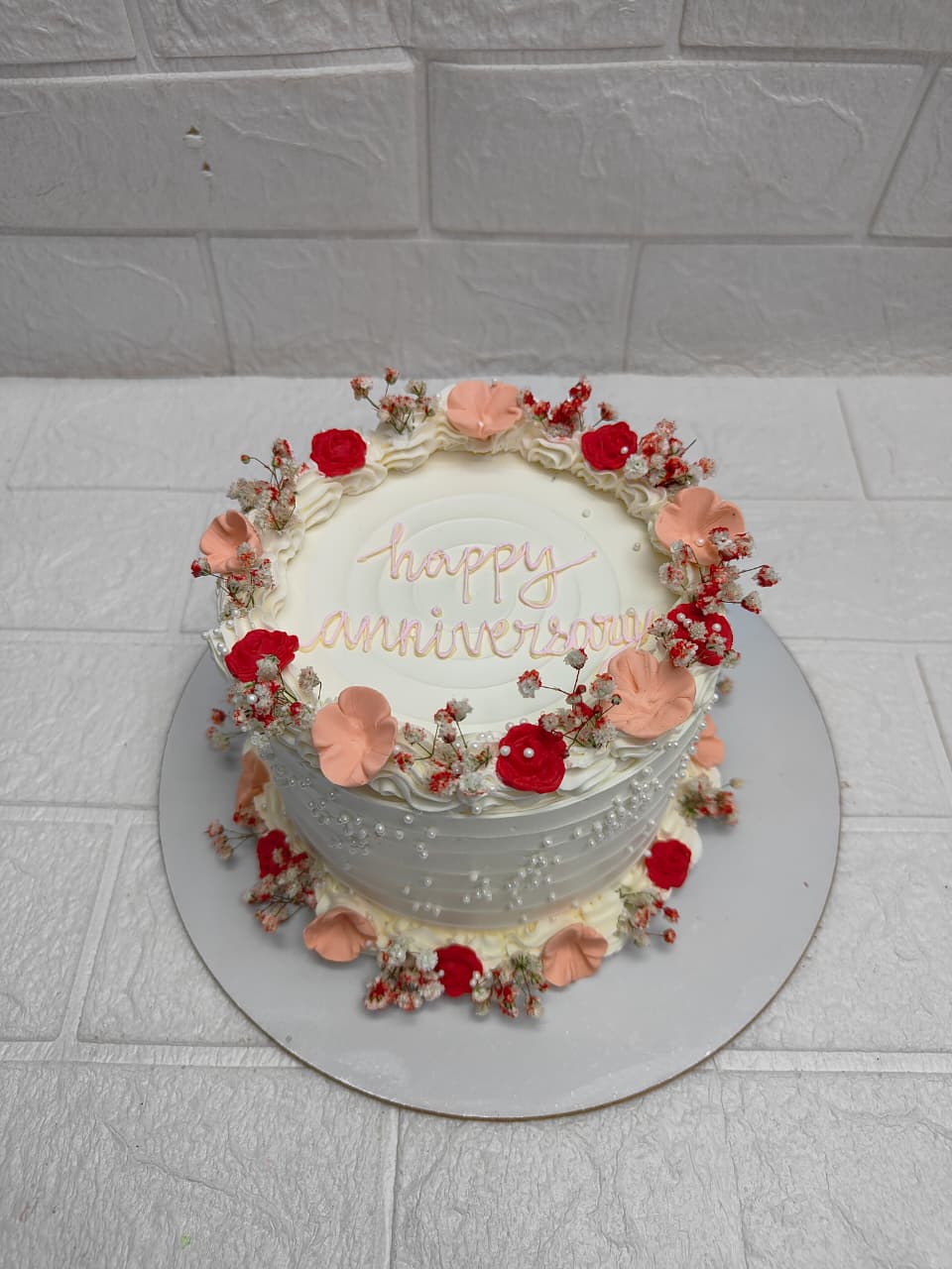 Anniversary Floral Cake