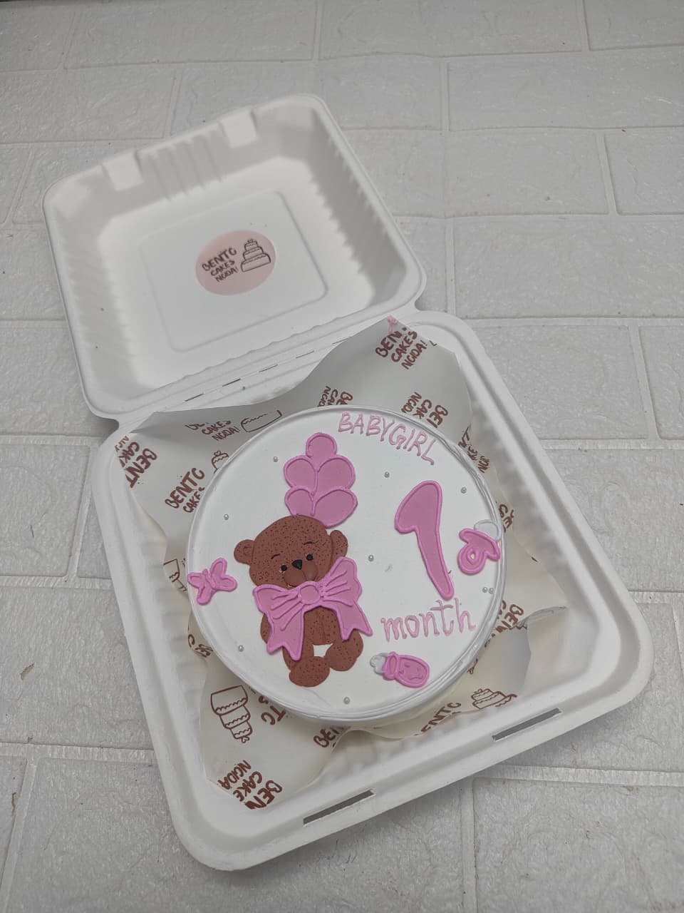 Baby Girl 1-Month Bento Cake