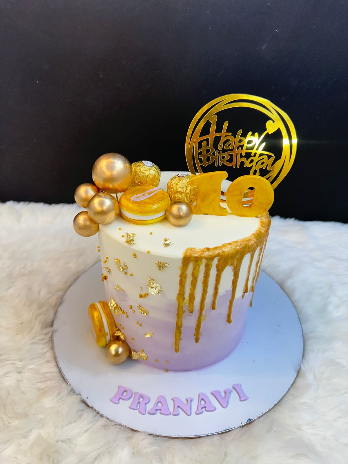 Gold Drip 10th Birthday Cake