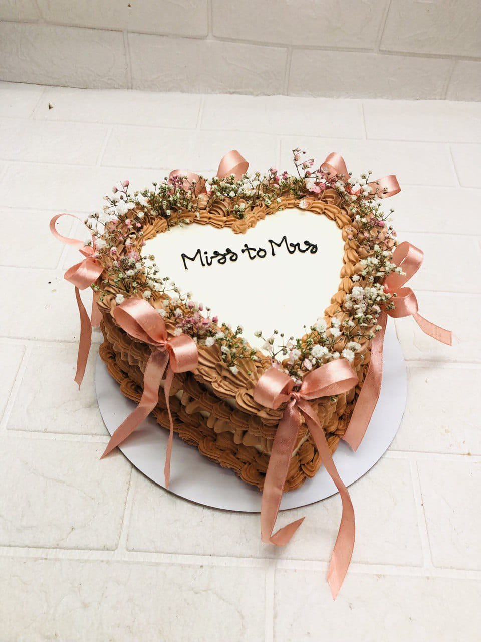 Heart-Shaped Bridal Cake
