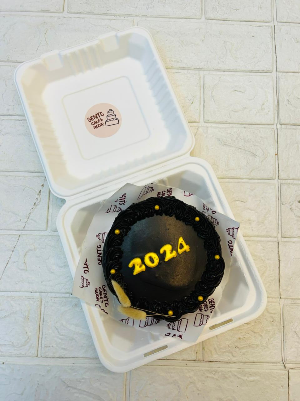 Black Colour Bento Cake