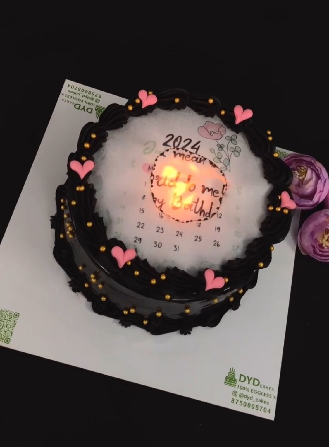 Calendar Theme Black Fire Cake