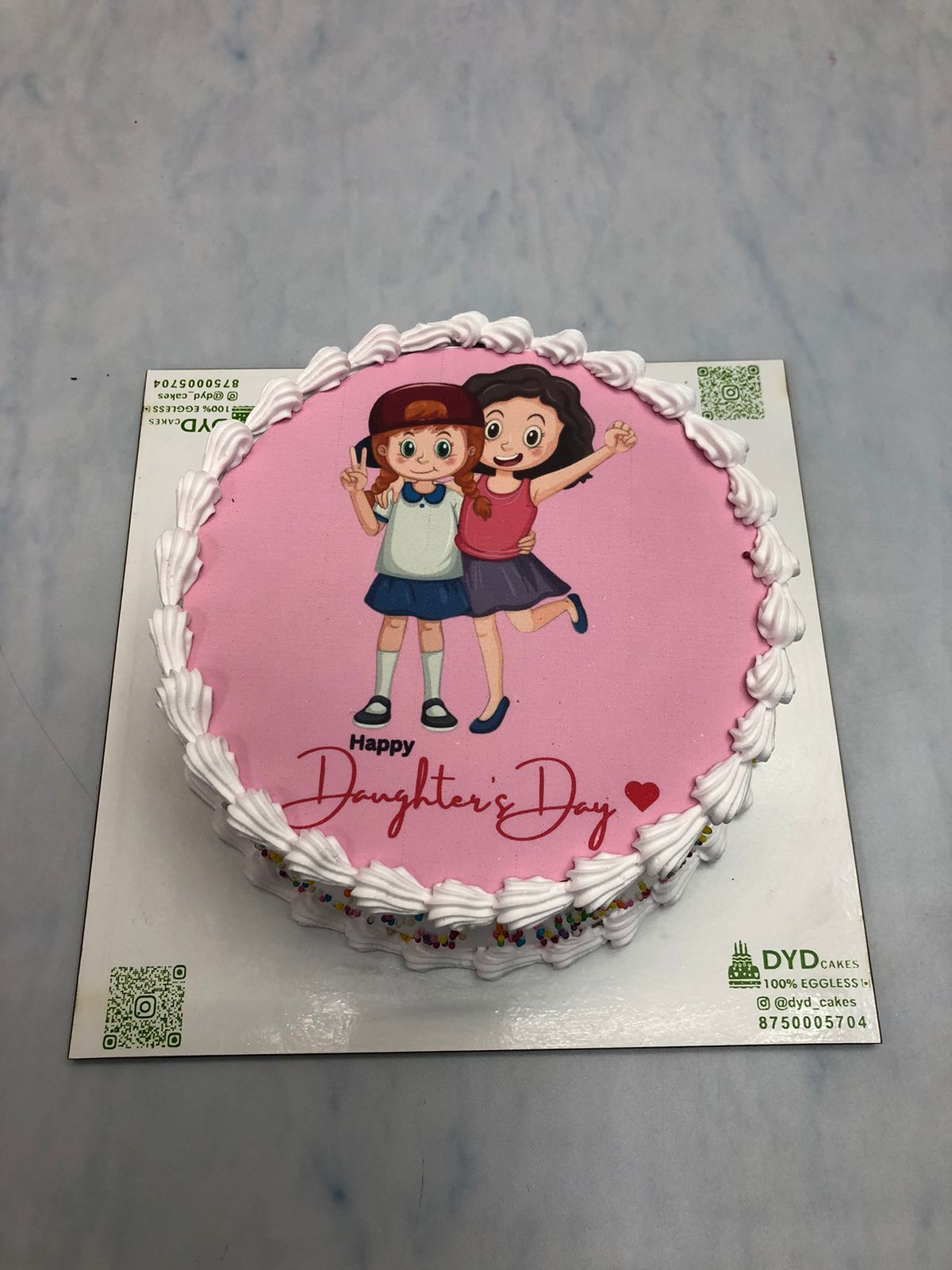 Twin Daughters Day Theme Cake 2