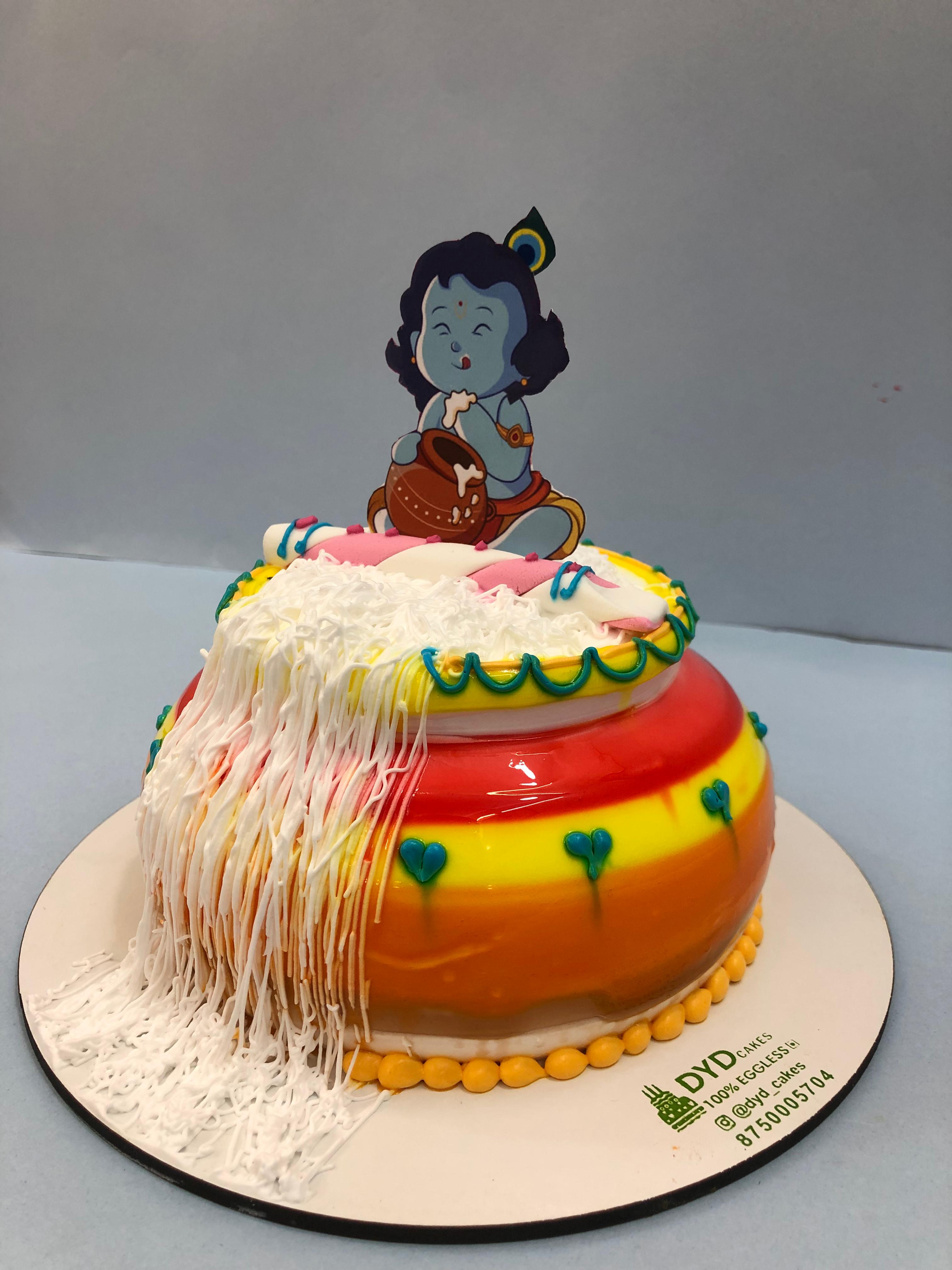 Janmashtami Butter Overflow Matki Cake